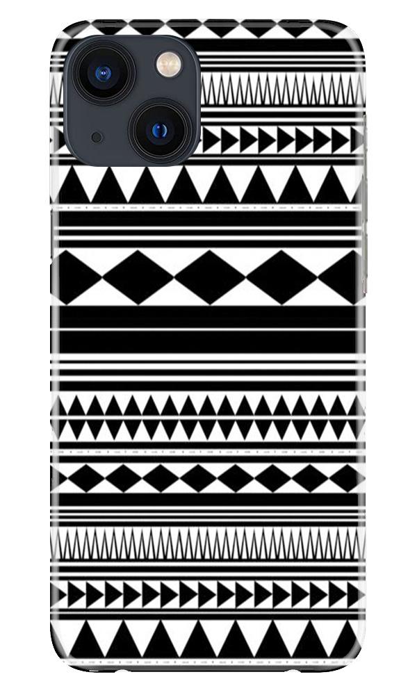 Black white Pattern Mobile Back Case for iPhone 13 (Design 5)