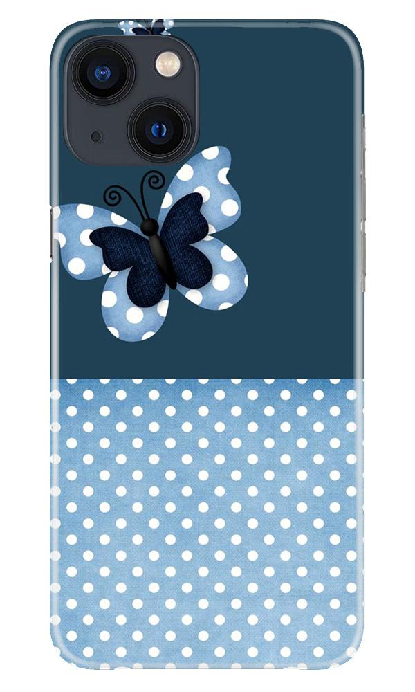 White dots Butterfly Mobile Back Case for iPhone 13 Mini (Design - 31) White dots Butterfly Case for iPhone 13 Mini
