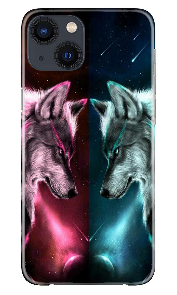 Wolf fight Mobile Back Case for iPhone 13 Mini (Design - 221) Wolf fight Case for iPhone 13 Mini (Design No. 221)