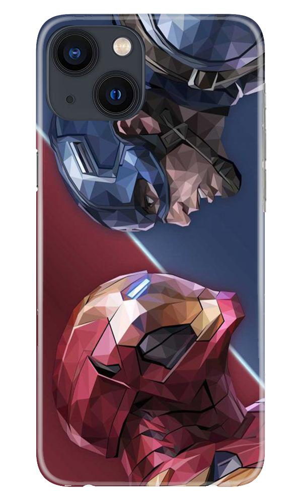 Ironman Captain America Mobile Back Case for iPhone 13 Mini (Design - 245) Ironman Captain America Case for iPhone 13 Mini (Design No. 245)