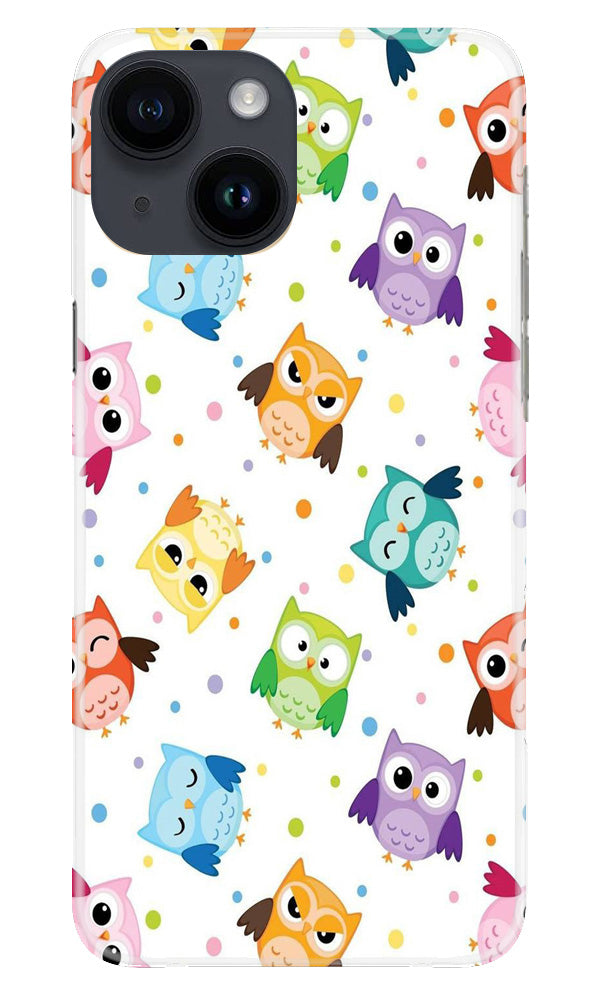 Owl Baground Pattern shore Mobile Back Case for iPhone 14 (Design - 13) Owl Baground Pattern shore Case for iPhone 14