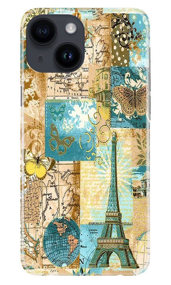 Travel Eiffel Tower Mobile Back Case for iPhone 14 (Design - 175) Travel Eiffel Tower Case for iPhone 14 (Design No. 175)