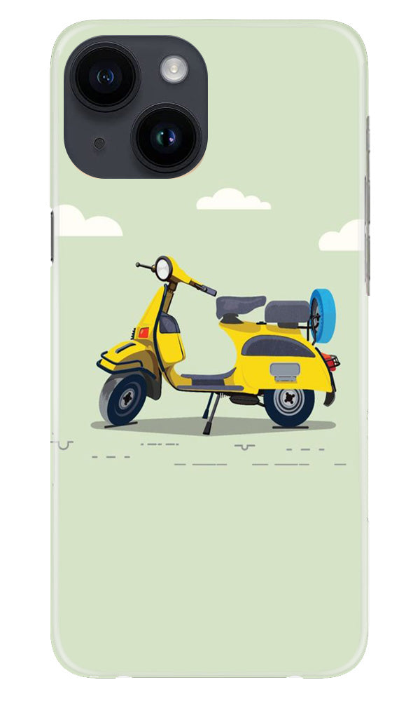 Vintage Scooter Mobile Back Case for iPhone 14 (Design - 229) Vintage Scooter Case for iPhone 14 (Design No. 229)
