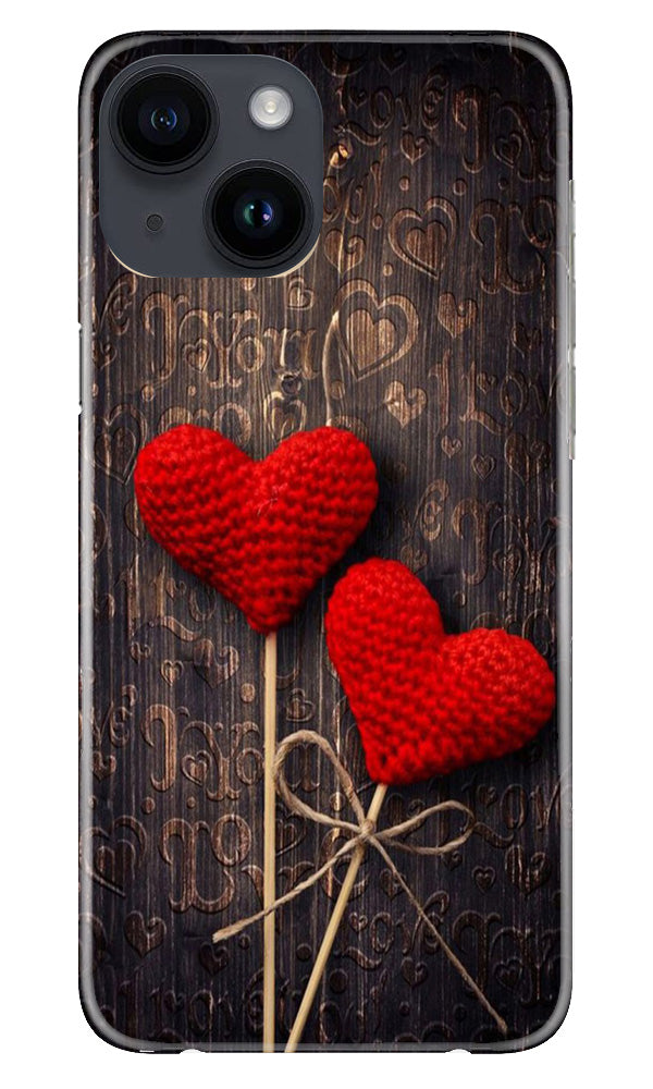 Red Hearts Mobile Back Case for iPhone 14 (Design - 80) Red Hearts Case for iPhone 14