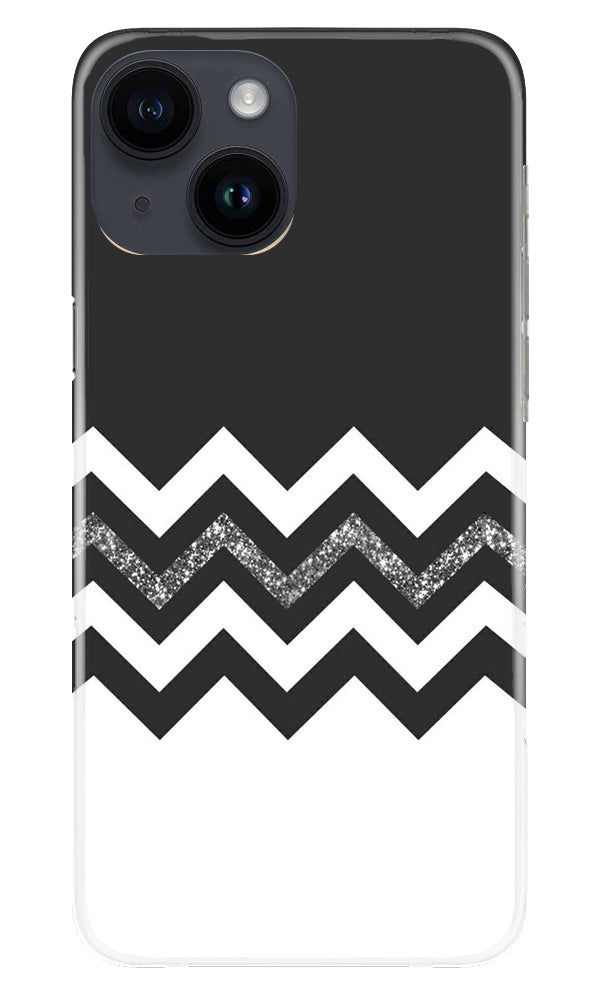 Black white Pattern2Mobile Back Case for iPhone 14 (Design - 83) Black white Pattern2Case for iPhone 14