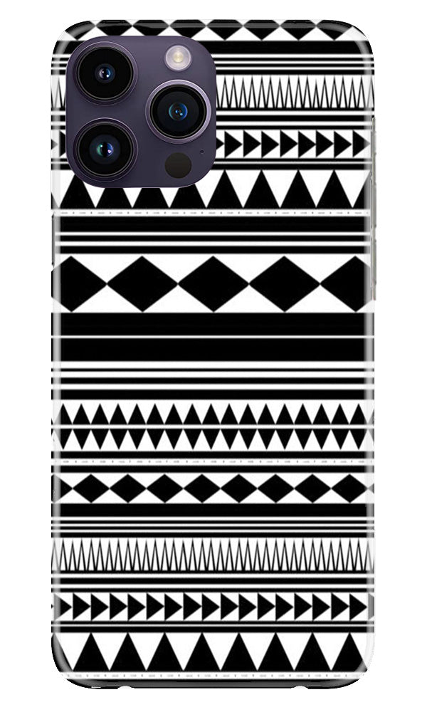 Black white Pattern Mobile Back Case for iPhone 14 Pro (Design - 5) Black white Pattern Case for iPhone 14 Pro