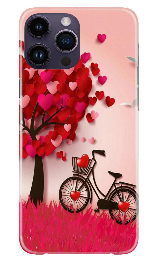 Red Heart Cycle Mobile Back Case for iPhone 14 Pro (Design - 191) Red Heart Cycle Case for iPhone 14 Pro (Design No. 191)