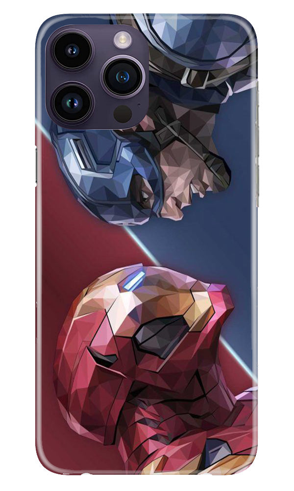 Ironman Captain America Mobile Back Case for iPhone 14 Pro Max (Design - 214) Ironman Captain America Case for iPhone 14 Pro Max (Design No. 214)
