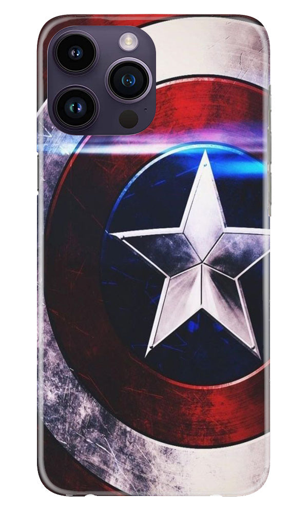 Captain America Shield Mobile Back Case for iPhone 14 Pro (Design - 219) Captain America Shield Case for iPhone 14 Pro (Design No. 219)