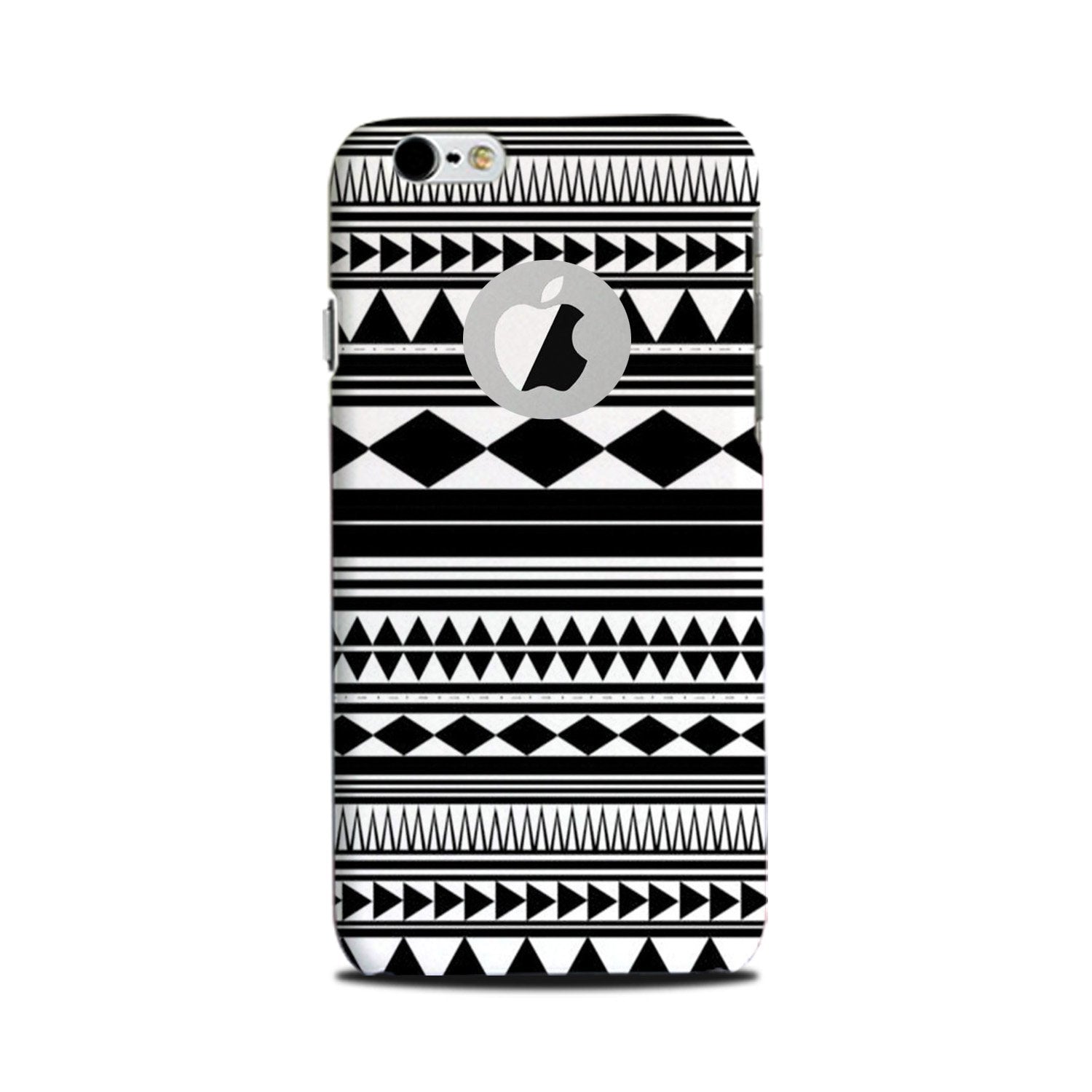 Black white Pattern Mobile Back Case for iPhone 6 / 6s logo cut (Design - 5) Black white Pattern Case for iPhone 6 / 6s logo cut