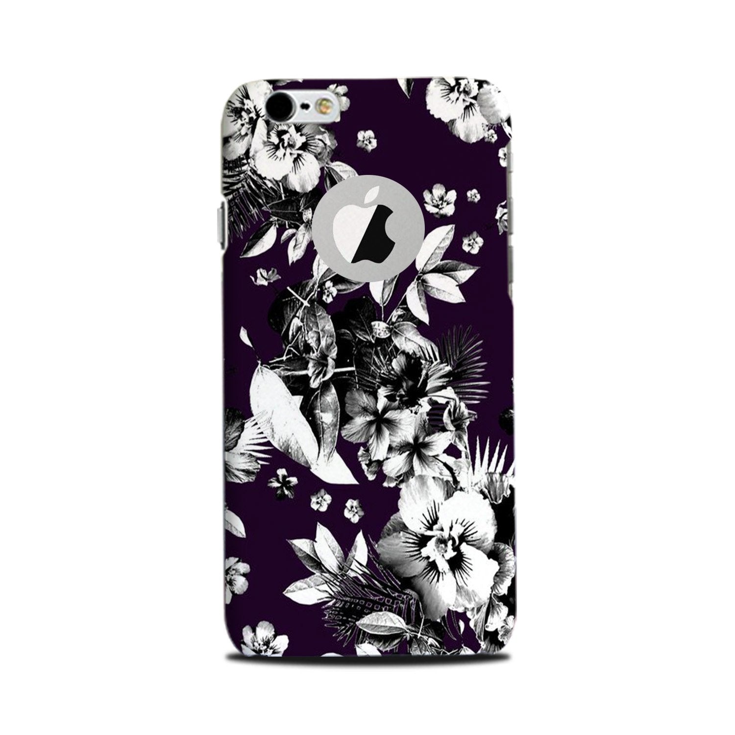 white flowers Mobile Back Case for iPhone 6 / 6s logo cut (Design - 7) white flowers Case for iPhone 6 / 6s logo cut