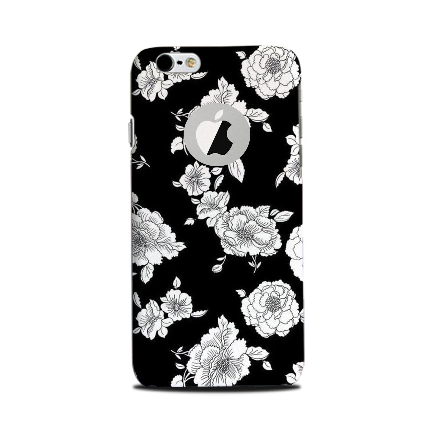 White flowers Black Background Mobile Back Case for iPhone 6 / 6s logo cut (Design - 9) White flowers Black Background Case for iPhone 6 / 6s logo cut