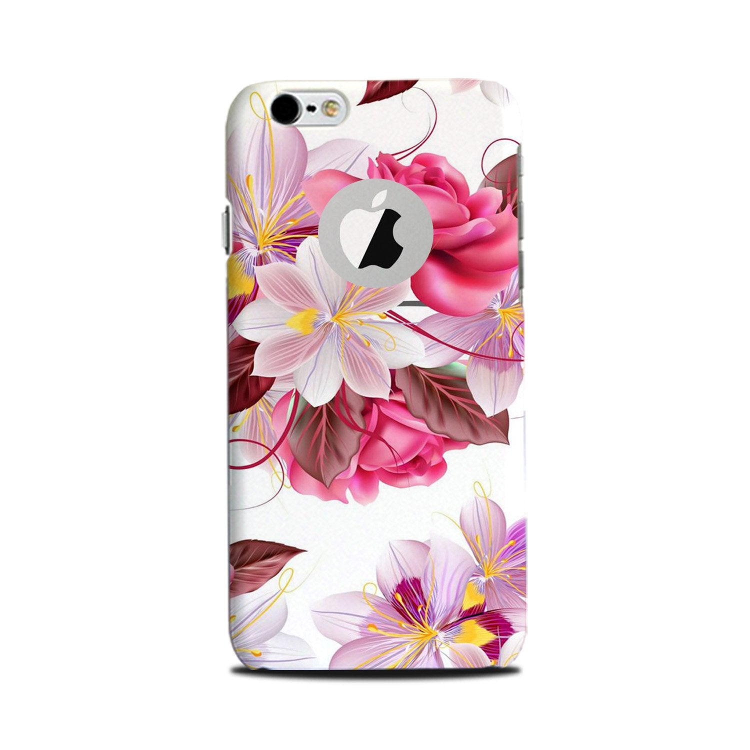 Beautiful flowers Mobile Back Case for iPhone 6 / 6s logo cut (Design - 23) Beautiful flowers Case for iPhone 6 / 6s logo cut