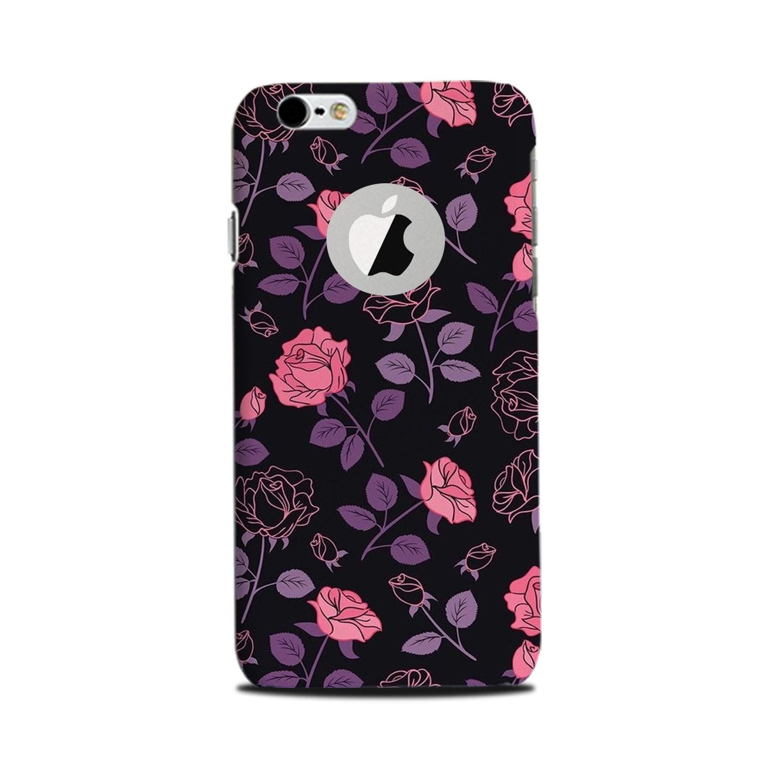 Rose Black Background Mobile Back Case for iPhone 6 / 6s logo cut (Design - 27) Rose Black Background Case for iPhone 6 / 6s logo cut