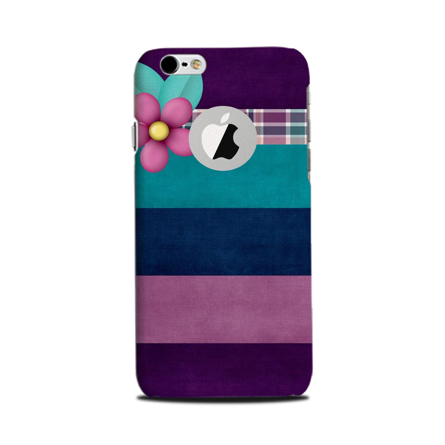 Purple Blue Mobile Back Case for iPhone 6 / 6s logo cut (Design - 37) Purple Blue Case for iPhone 6 / 6s logo cut