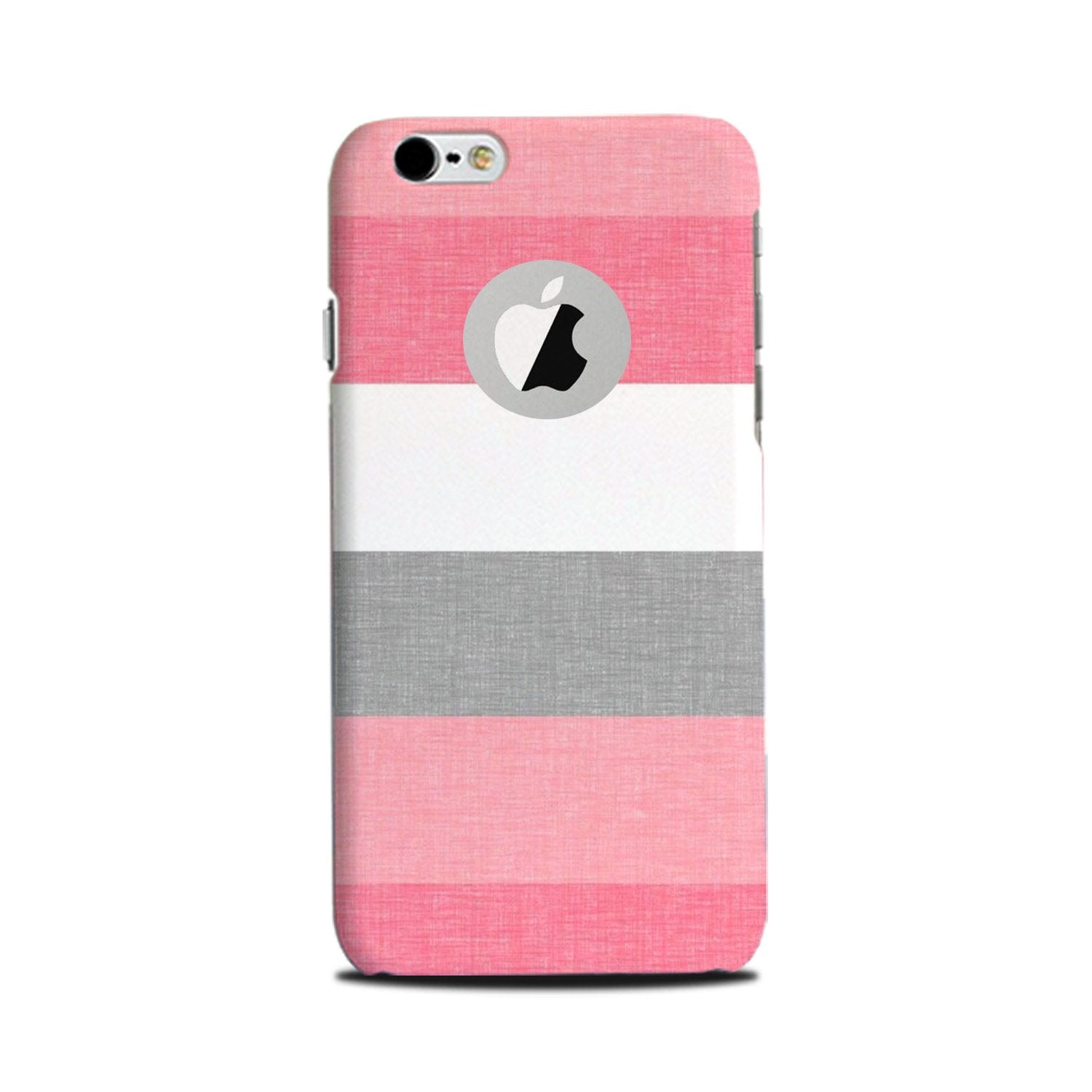 Pink white pattern Mobile Back Case for iPhone 6 / 6s logo cut (Design - 55) Pink white pattern Case for iPhone 6 / 6s logo cut