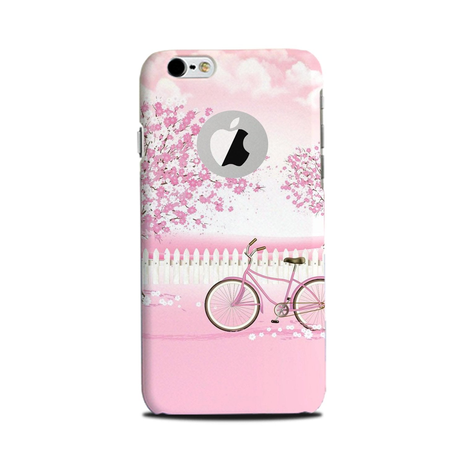 Pink Flowers Cycle Mobile Back Case for iPhone 6 / 6s logo cut (Design - 102) Pink Flowers Cycle Case for iPhone 6 / 6s logo cut (Design - 102)