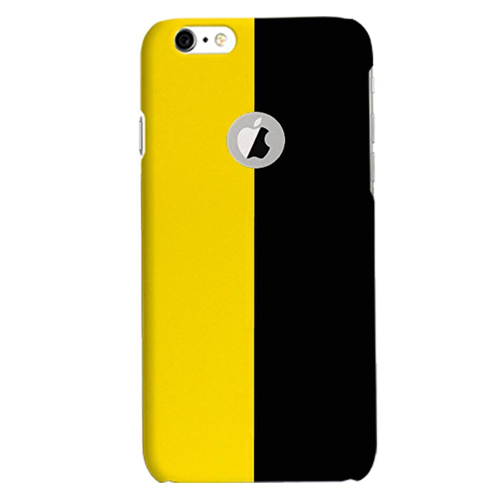 Black Yellow Pattern Mobile Back Case for iPhone 6 / 6s Logo Cut (Design - 397)