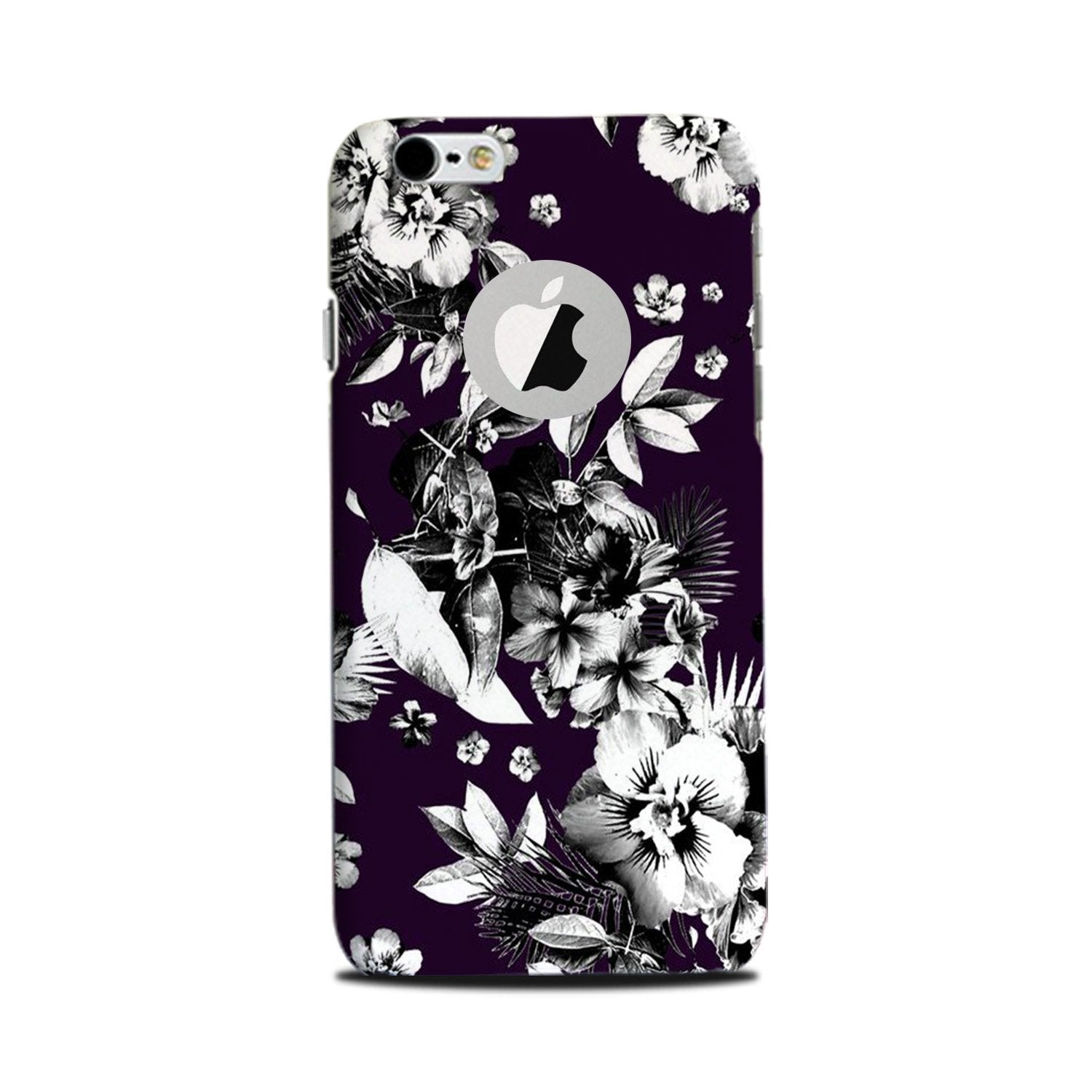 white flowers Mobile Back Case for iPhone 6 Plus / 6s Plus logo cut (Design - 7) white flowers Case for iPhone 6 Plus / 6s Plus logo cut
