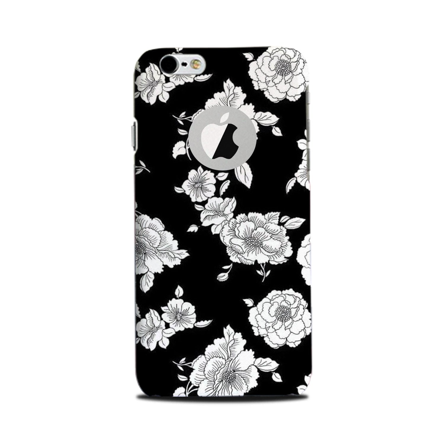 White flowers Black Background Mobile Back Case for iPhone 6 Plus / 6s Plus logo cut (Design - 9) White flowers Black Background Case for iPhone 6 Plus / 6s Plus logo cut