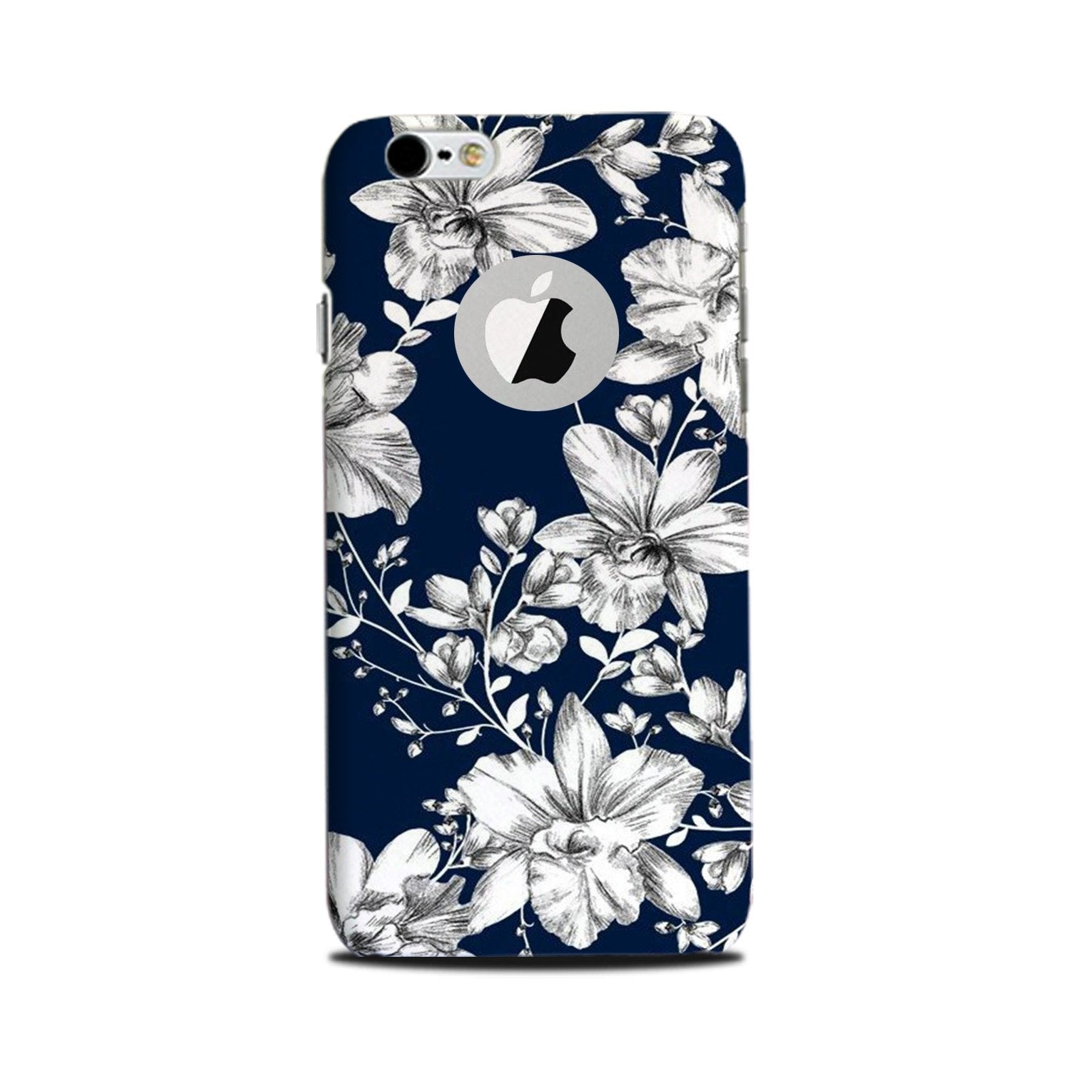 White flowers Blue Background Mobile Back Case for iPhone 6 Plus / 6s Plus logo cut (Design - 14) White flowers Blue Background Case for iPhone 6 Plus / 6s Plus logo cut