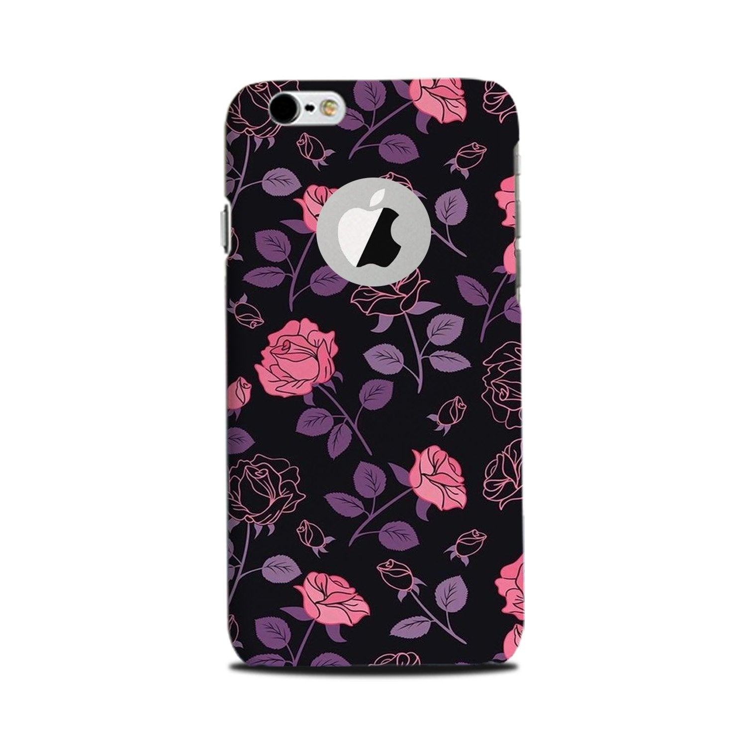 Rose Black Background Mobile Back Case for iPhone 6 Plus / 6s Plus logo cut (Design - 27) Rose Black Background Case for iPhone 6 Plus / 6s Plus logo cut
