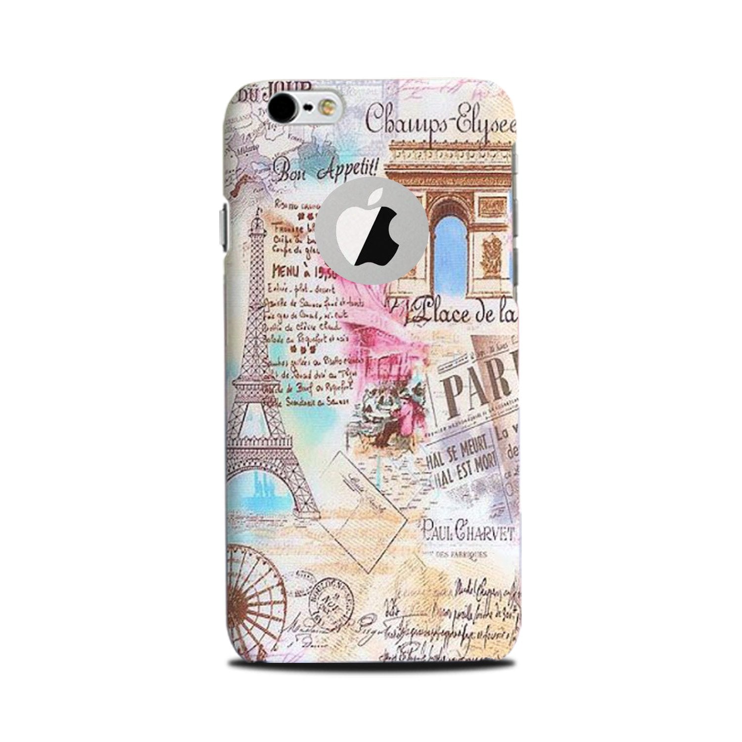 Paris Eiftel Tower Mobile Back Case for iPhone 6 Plus / 6s Plus logo cut (Design - 54) Paris Eiftel Tower Case for iPhone 6 Plus / 6s Plus logo cut