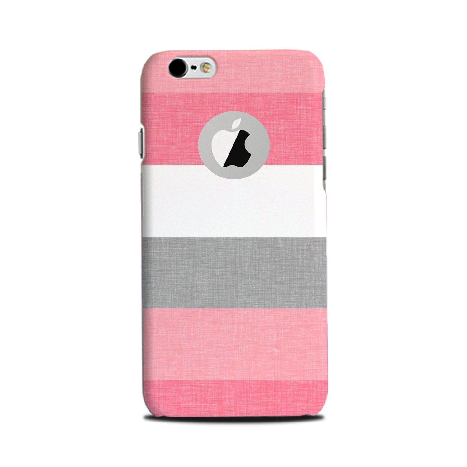 Pink white pattern Mobile Back Case for iPhone 6 Plus / 6s Plus logo cut (Design - 55) Pink white pattern Case for iPhone 6 Plus / 6s Plus logo cut