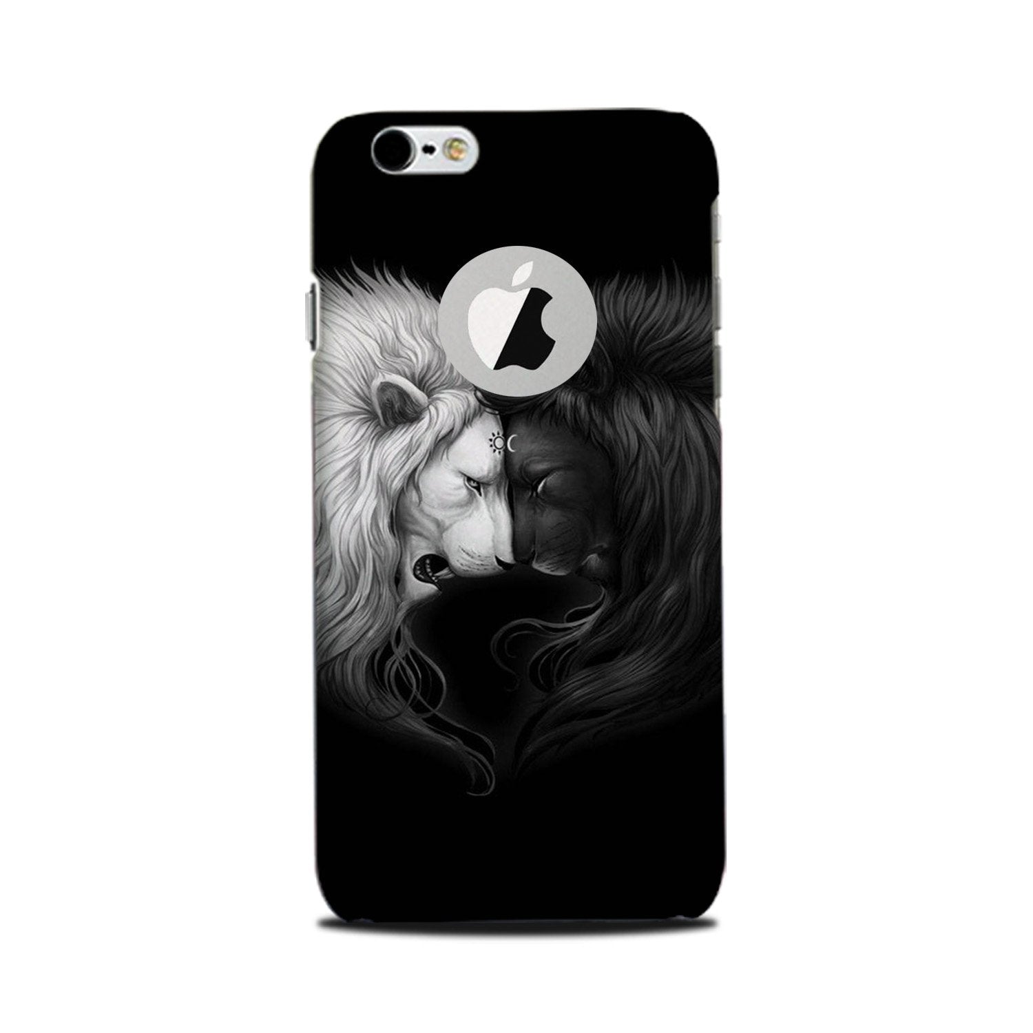 Dark White Lion Mobile Back Case for iPhone 6 Plus / 6s Plus logo cut (Design - 140) Dark White Lion Case for iPhone 6 Plus / 6s Plus logo cut (Design - 140)