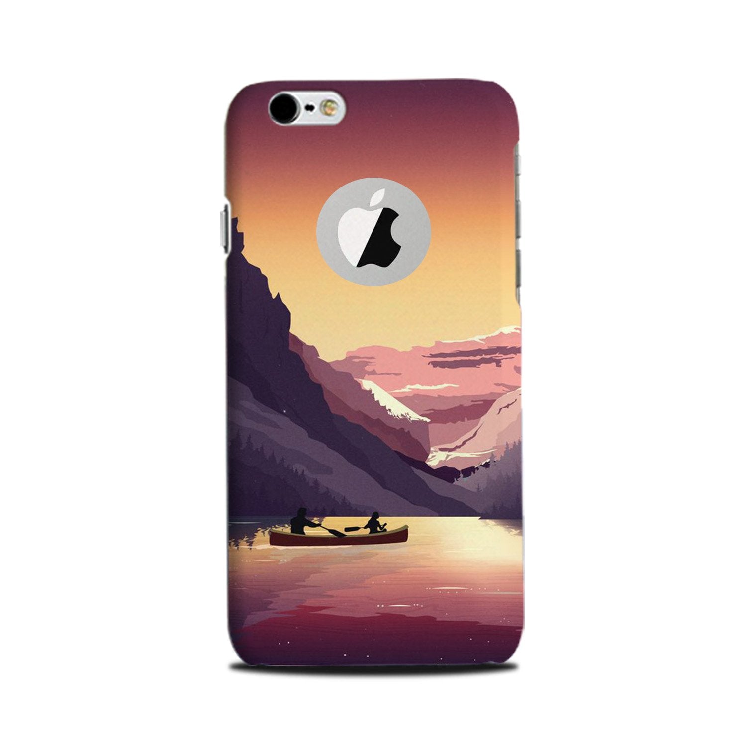 Mountains Boat Mobile Back Case for iPhone 6 Plus / 6s Plus logo cut (Design - 181) Mountains Boat Case for iPhone 6 Plus / 6s Plus logo cut (Design - 181)
