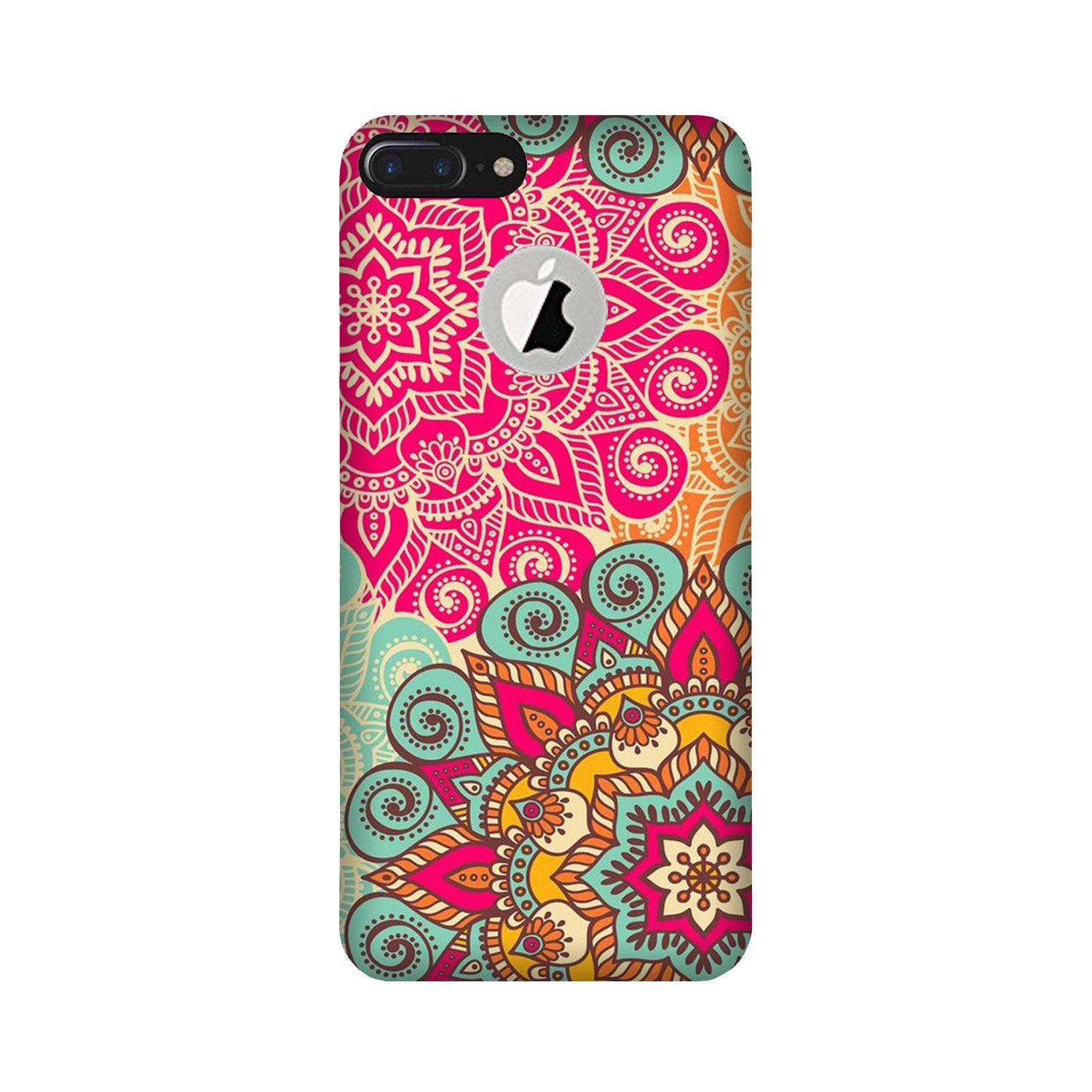 Rangoli art Mobile Back Case for iPhone 7 Plus logo cut (Design - 6) Rangoli art Case for iPhone 7 Plus logo cut