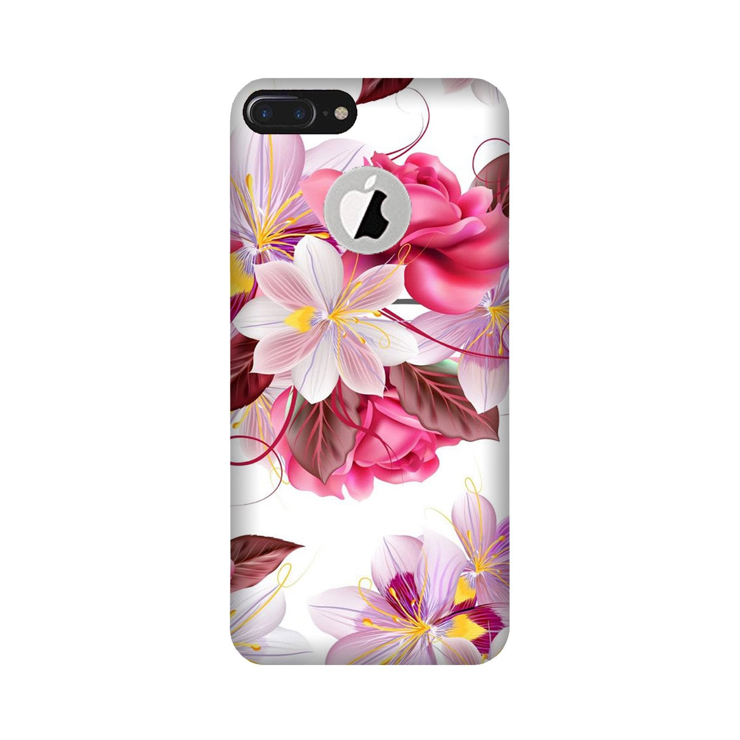 Beautiful flowers Mobile Back Case for iPhone 7 Plus logo cut (Design - 23) Beautiful flowers Case for iPhone 7 Plus logo cut