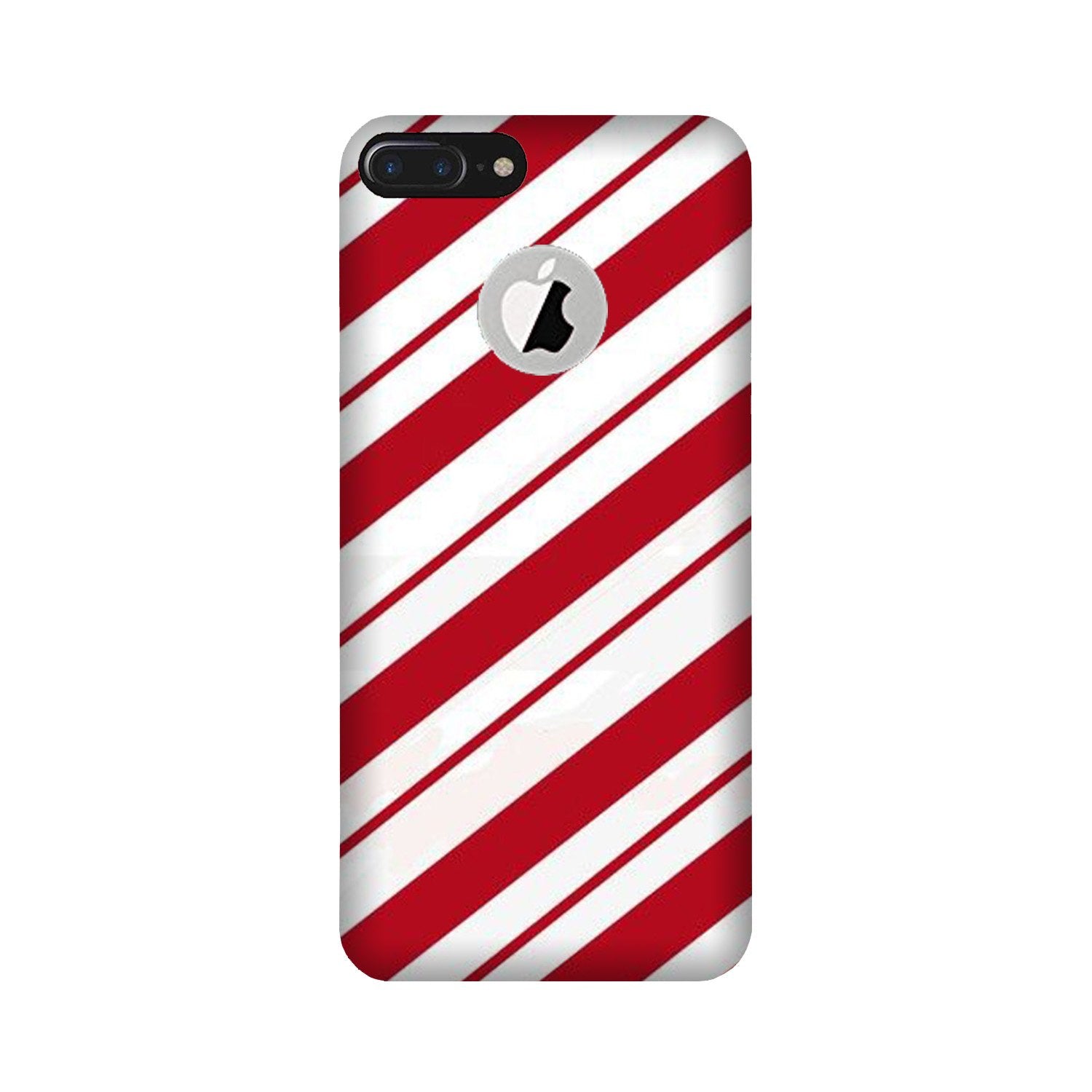 Red White Mobile Back Case for iPhone 7 Plus logo cut (Design - 44) Red White Case for iPhone 7 Plus logo cut
