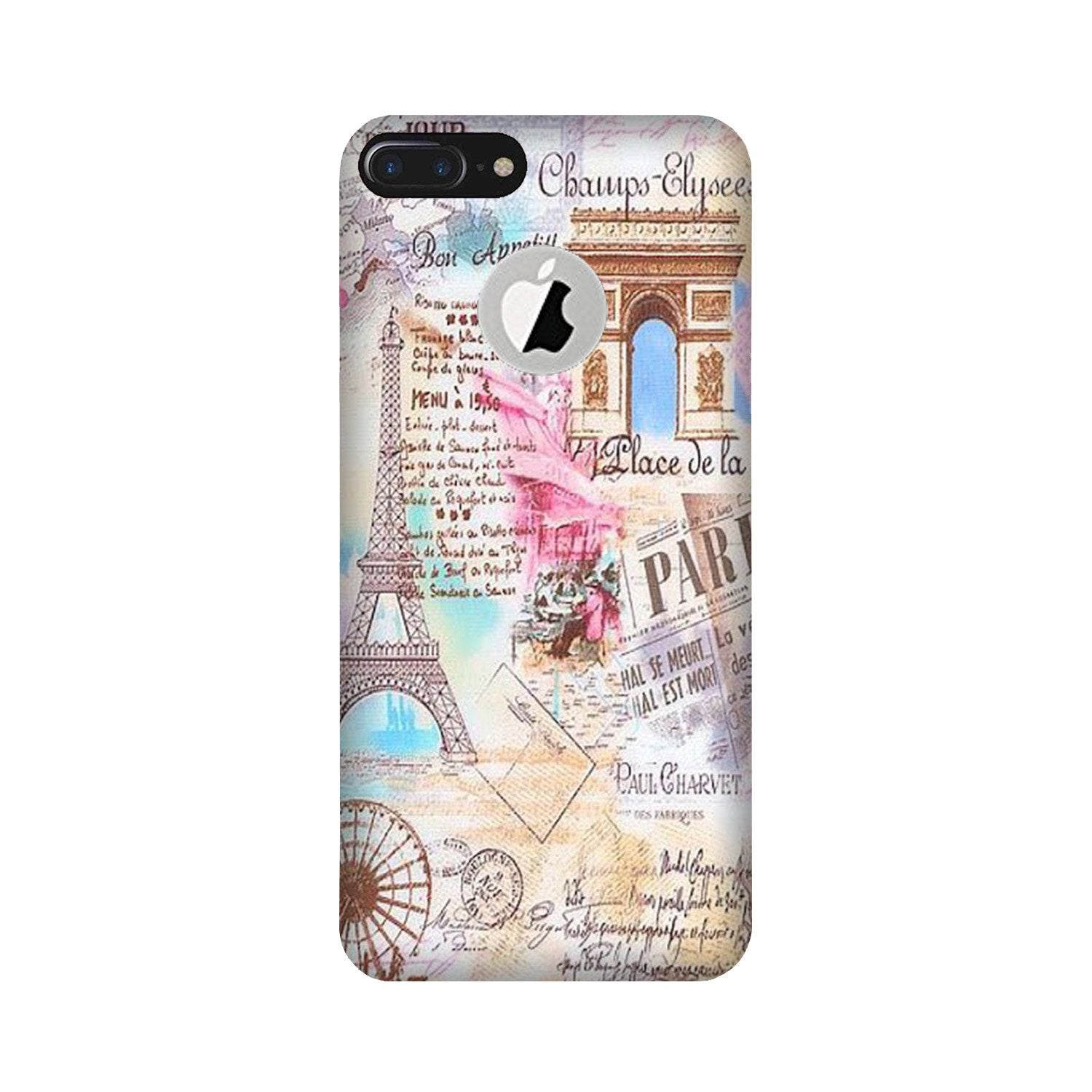 Paris Eiftel Tower Mobile Back Case for iPhone 7 Plus logo cut (Design - 54) Paris Eiftel Tower Case for iPhone 7 Plus logo cut
