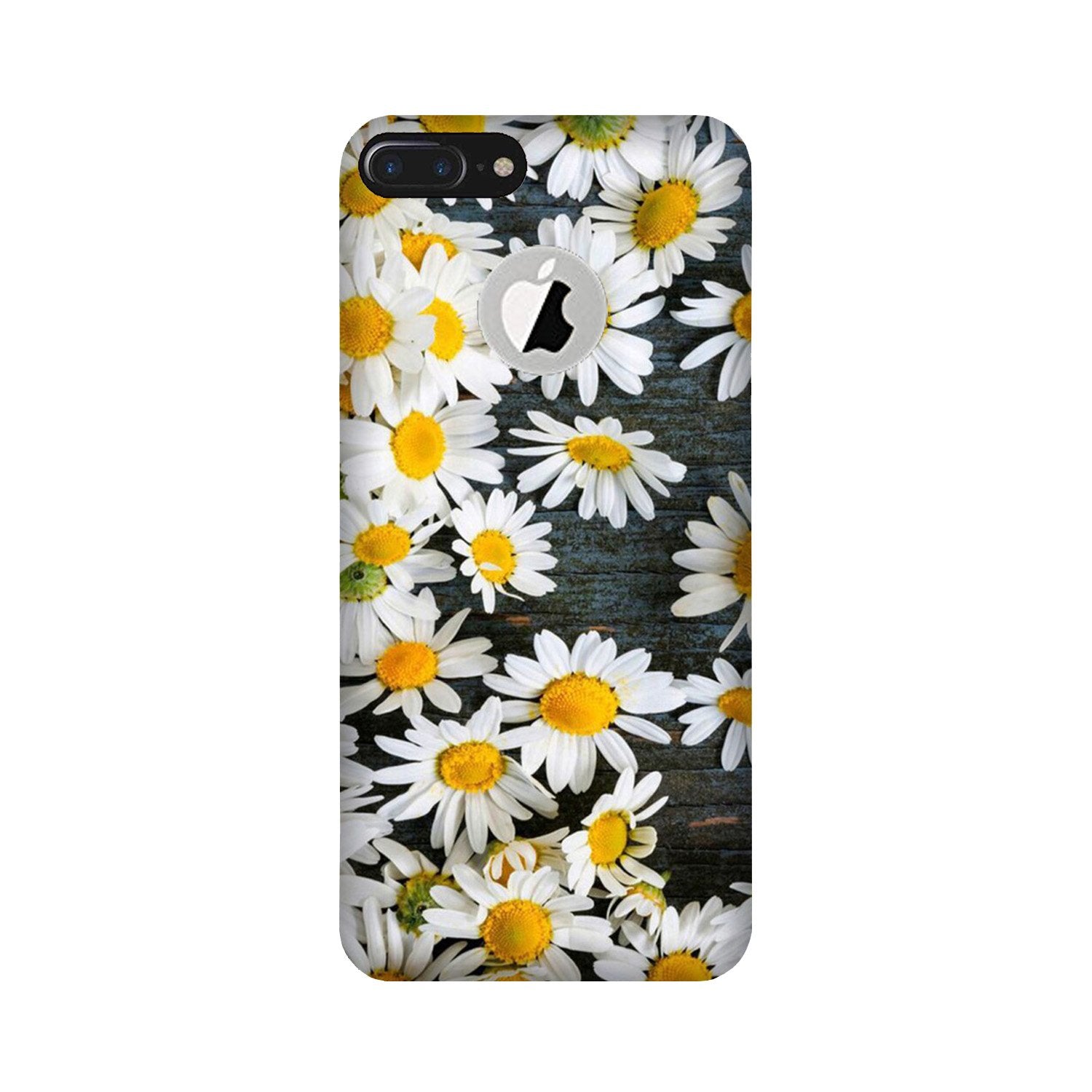 White flowers2 Mobile Back Case for iPhone 7 Plus logo cut (Design - 62) White flowers2 Case for iPhone 7 Plus logo cut