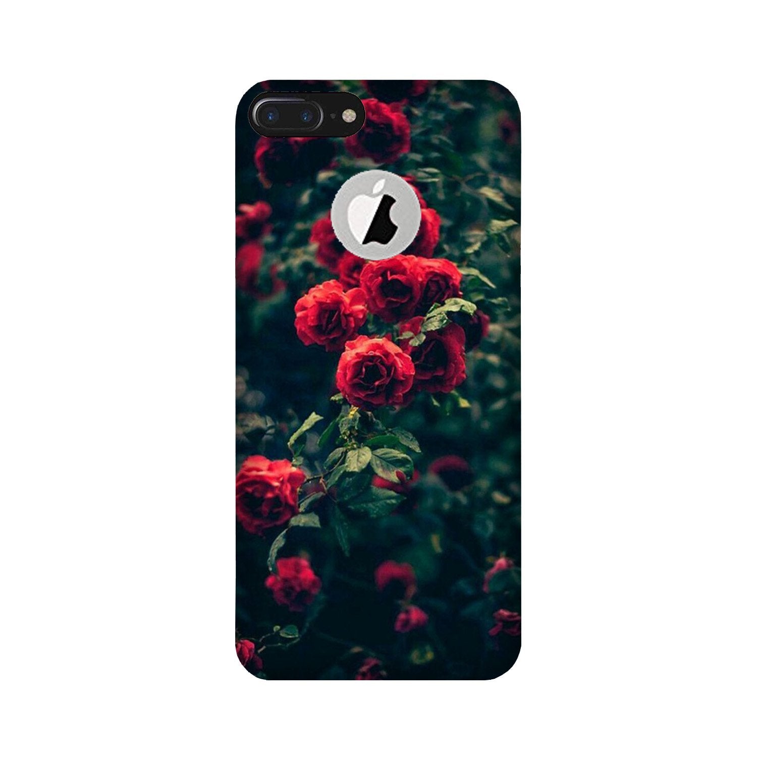 Red Rose Mobile Back Case for iPhone 7 Plus logo cut (Design - 66) Red Rose Case for iPhone 7 Plus logo cut
