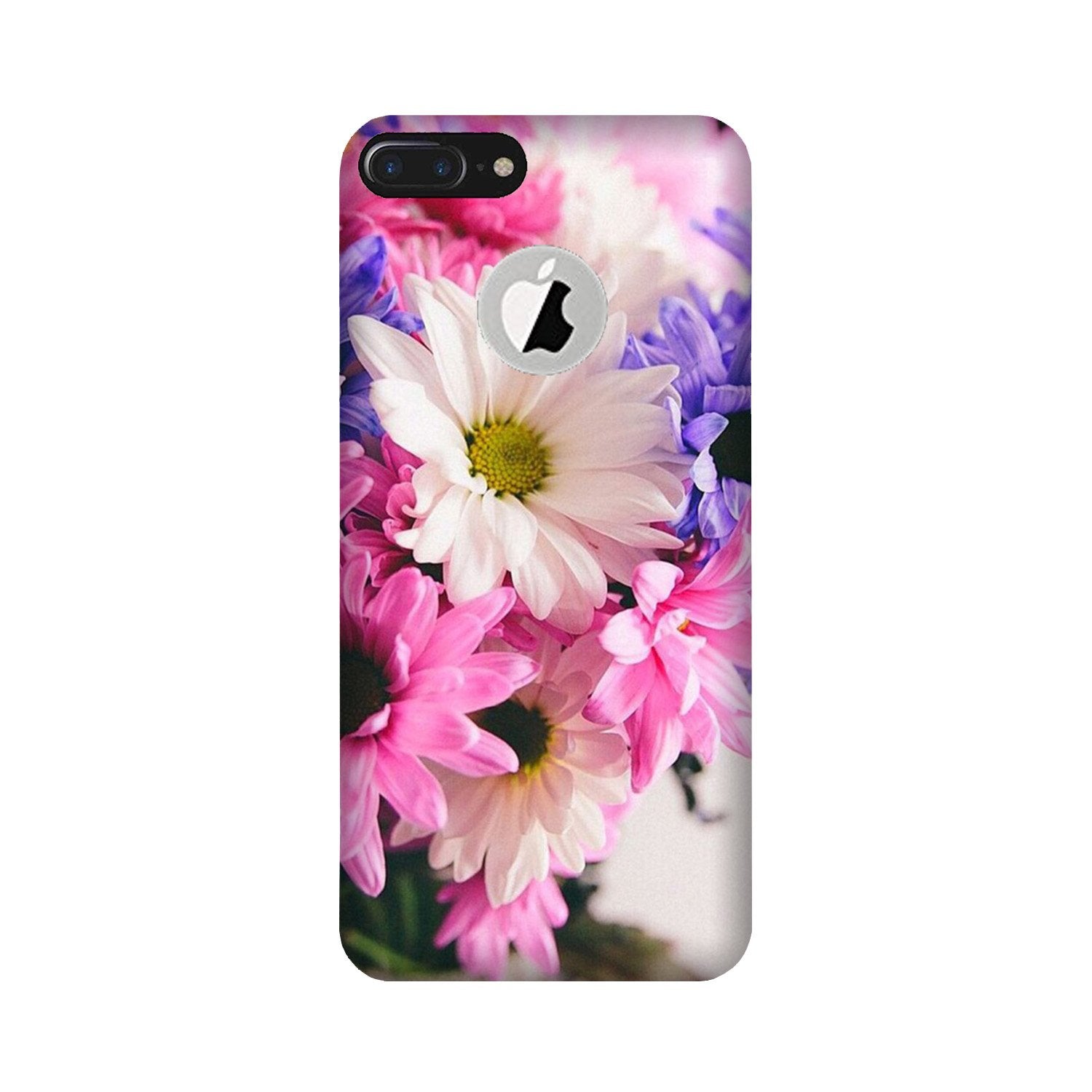 Coloful Daisy Mobile Back Case for iPhone 7 Plus logo cut (Design - 73) Coloful Daisy Case for iPhone 7 Plus logo cut