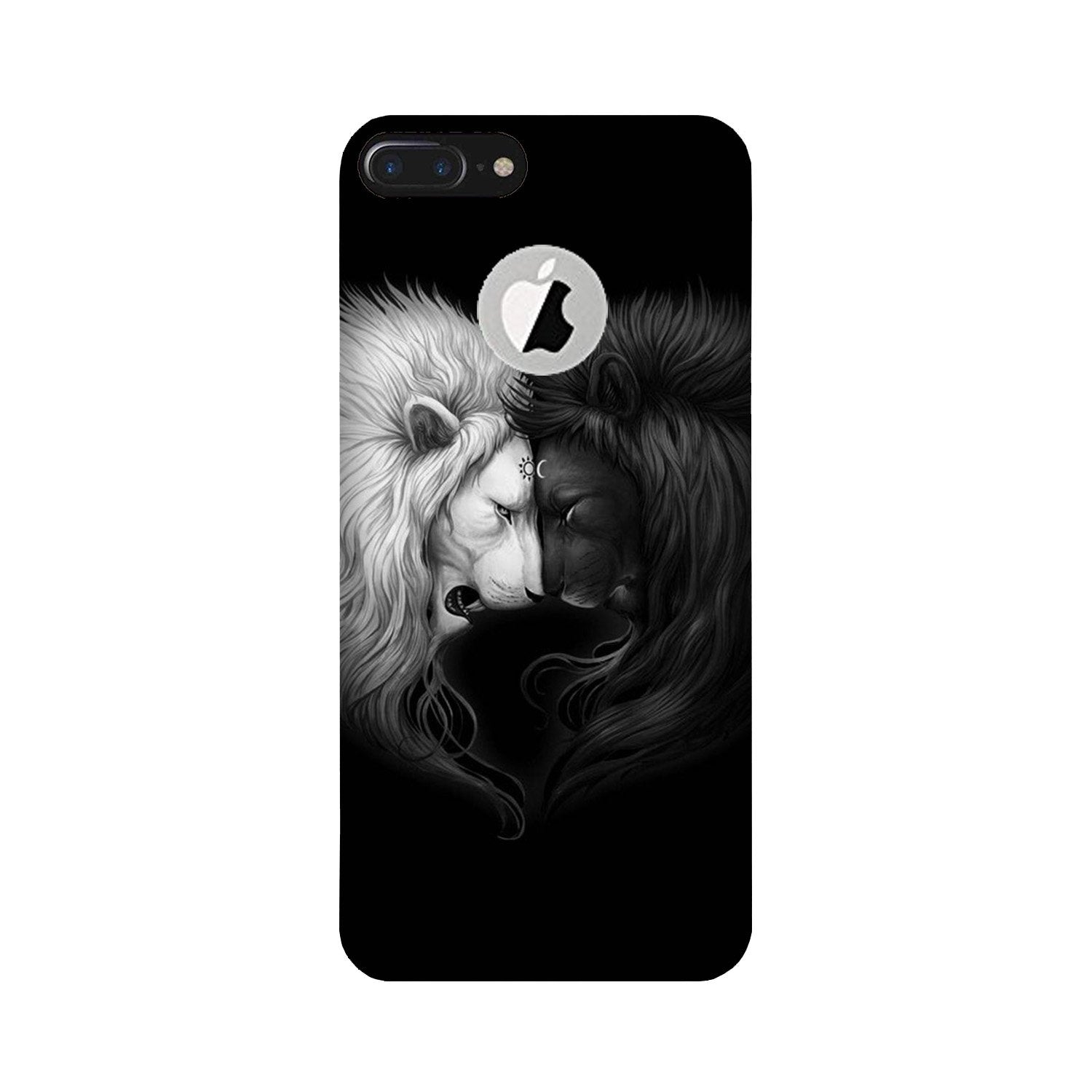 Dark White Lion Mobile Back Case for iPhone 7 Plus logo cut (Design - 140) Dark White Lion Case for iPhone 7 Plus logo cut (Design - 140)