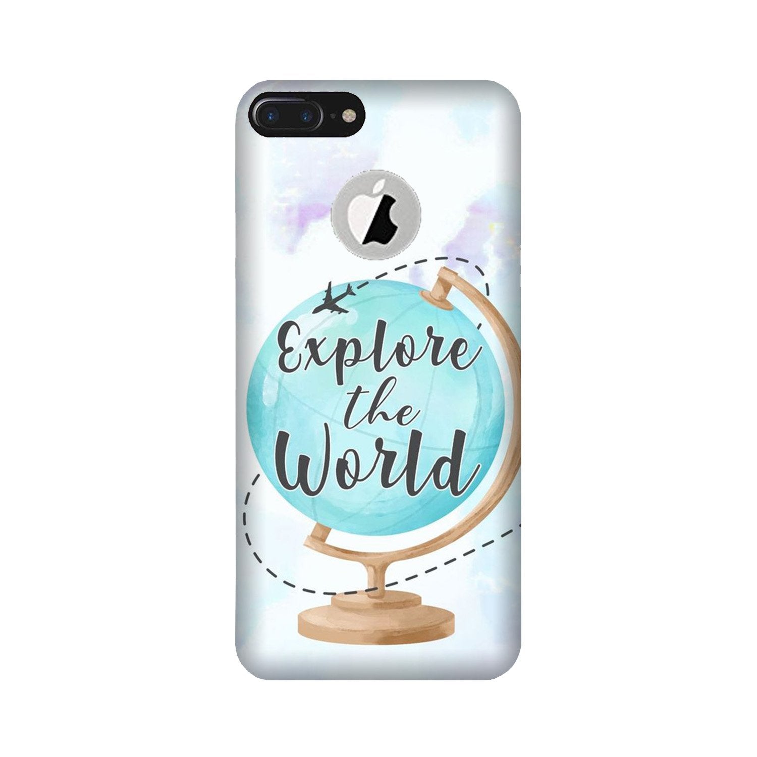 Explore the World Mobile Back Case for iPhone 7 Plus logo cut (Design - 207) Explore the World Case for iPhone 7 Plus logo cut (Design No. 207)