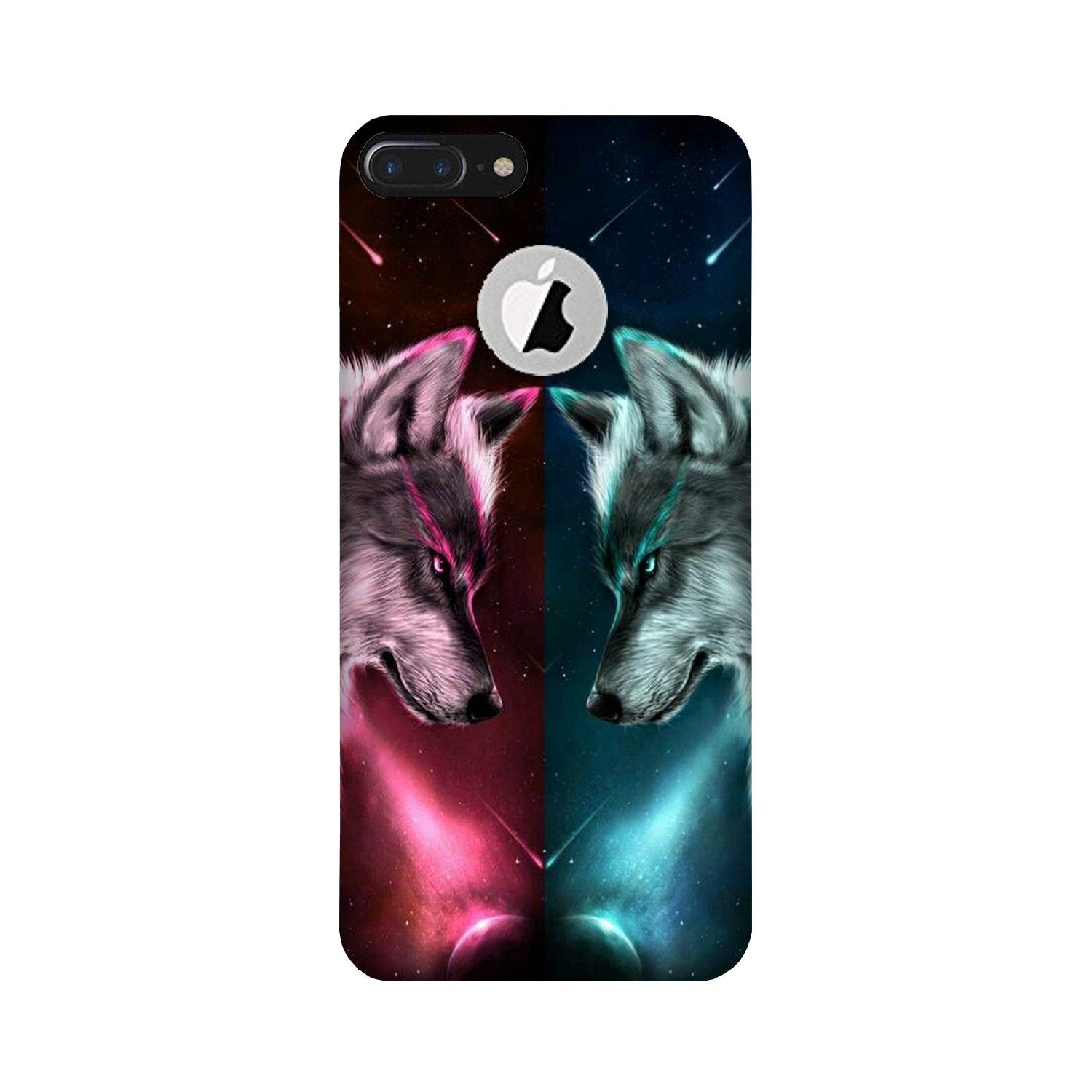 Wolf fight Mobile Back Case for iPhone 7 Plus logo cut (Design - 221) Wolf fight Case for iPhone 7 Plus logo cut (Design No. 221)