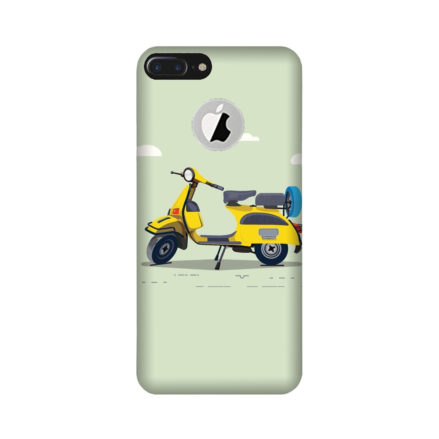 Vintage Scooter Mobile Back Case for iPhone 7 Plus logo cut (Design - 260) Vintage Scooter Case for iPhone 7 Plus logo cut (Design No. 260)