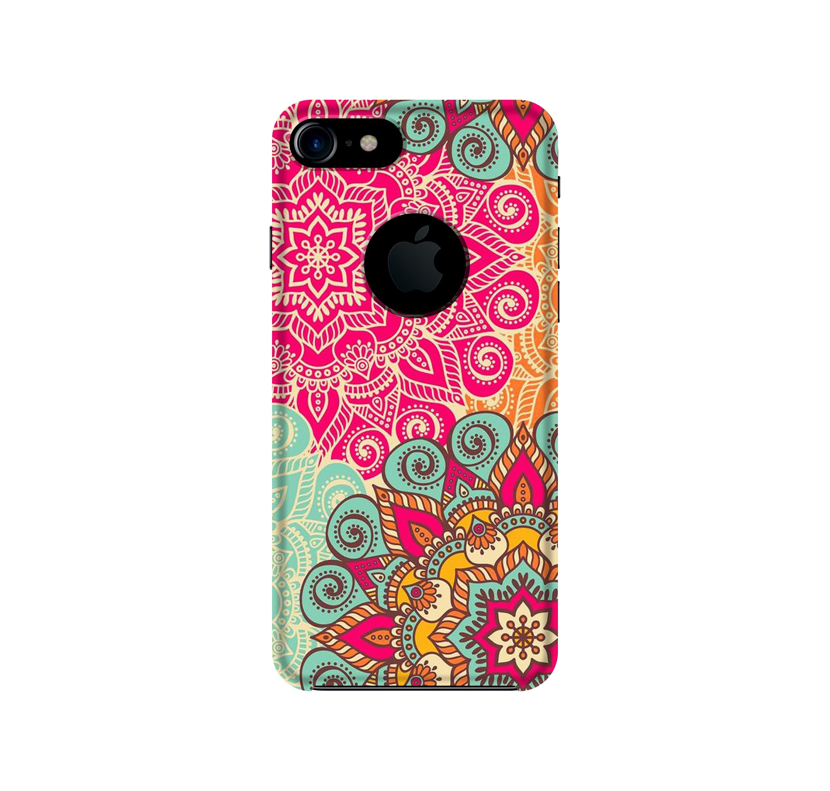 Rangoli art2 Mobile Back Case for iPhone 7 logo cut (Design - 29) Rangoli art2 Case for iPhone 7 logo cut