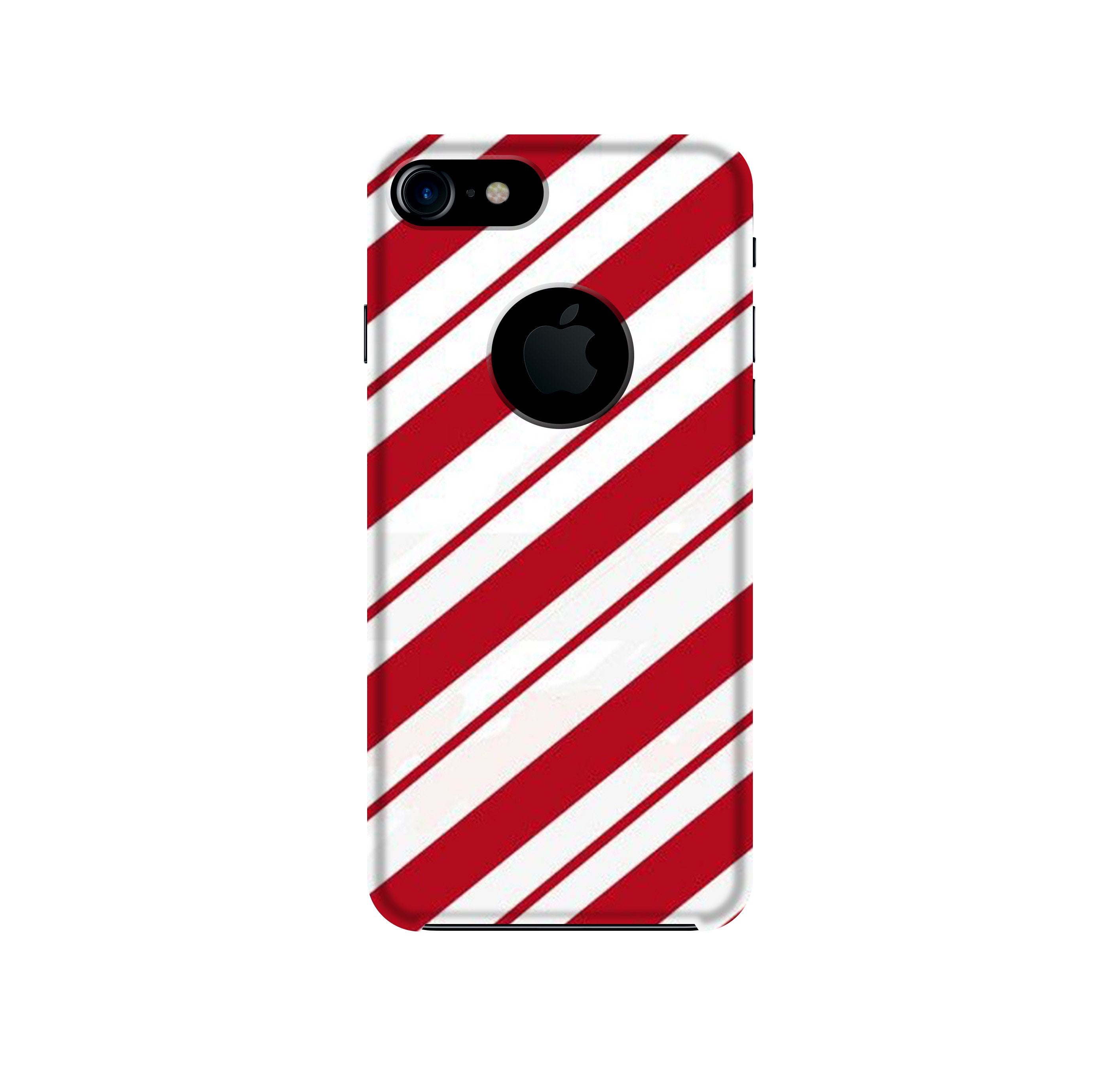 Red White Mobile Back Case for iPhone 7 logo cut (Design - 44) Red White Case for iPhone 7 logo cut