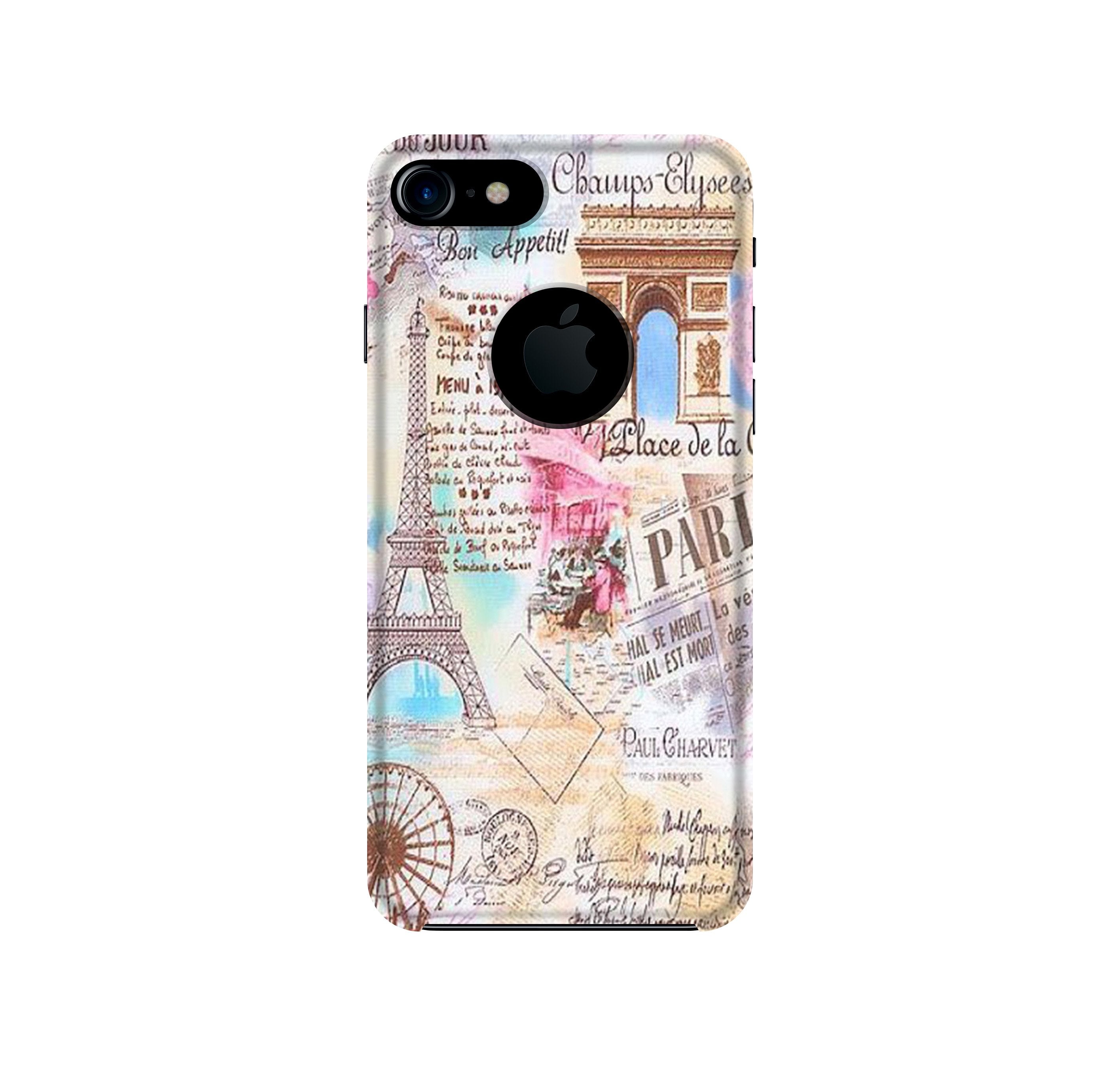 Paris Eiftel Tower Mobile Back Case for iPhone 7 logo cut (Design - 54) Paris Eiftel Tower Case for iPhone 7 logo cut