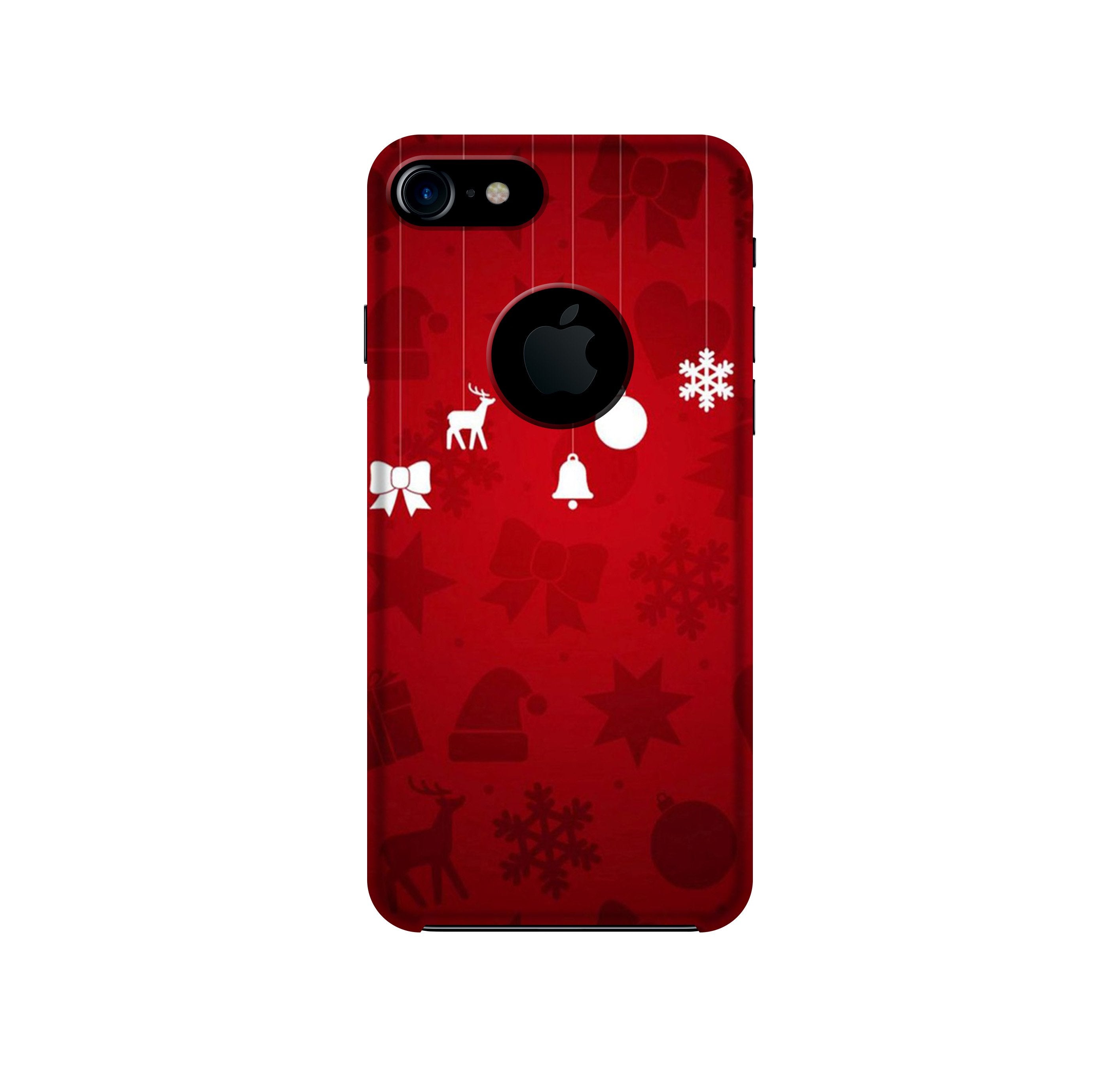 Christmas Mobile Back Case for iPhone 7 logo cut (Design - 78) Christmas Case for iPhone 7 logo cut