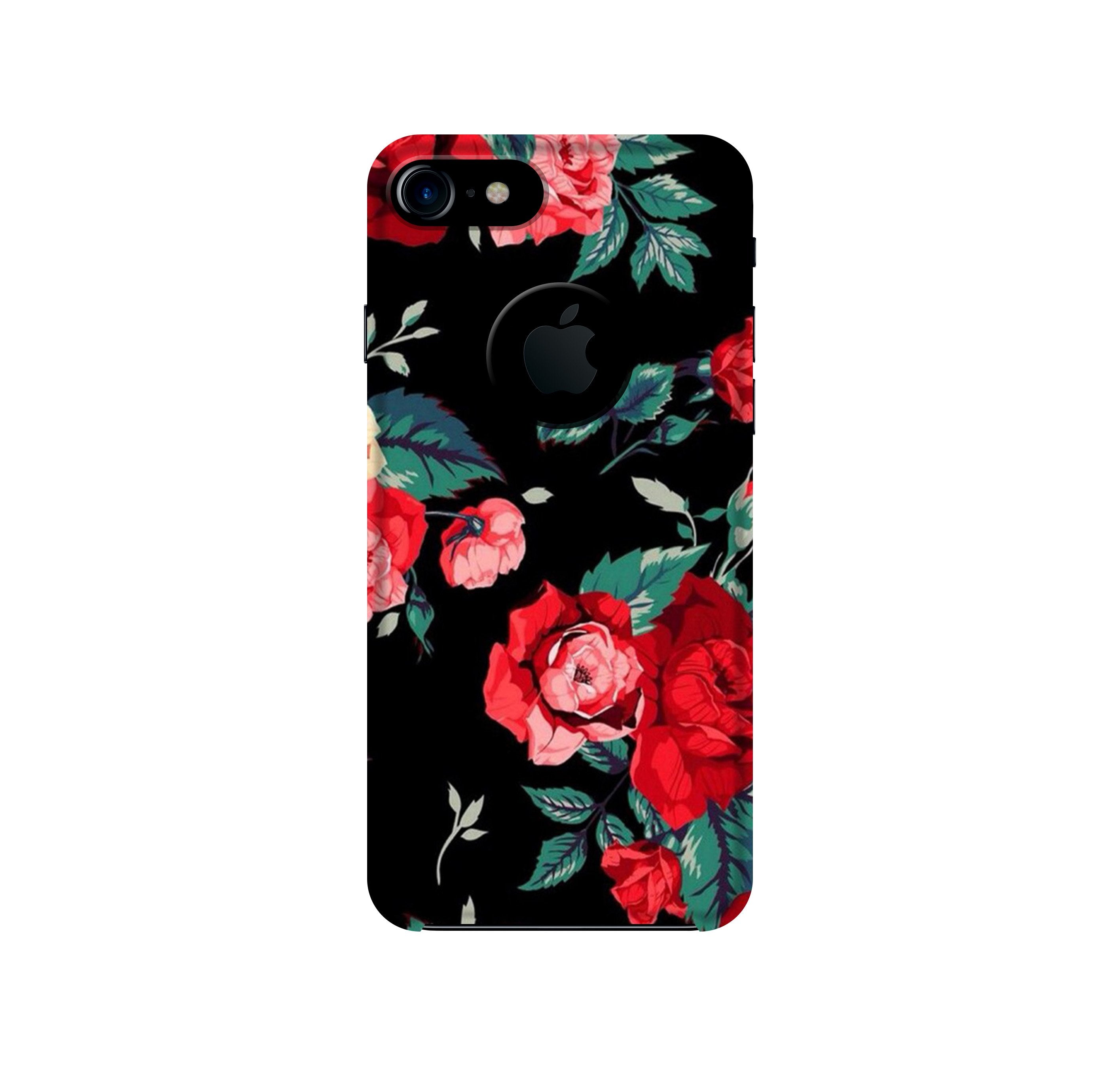 Red Rose2 Mobile Back Case for iPhone 7 logo cut (Design - 81) Red Rose2 Case for iPhone 7 logo cut