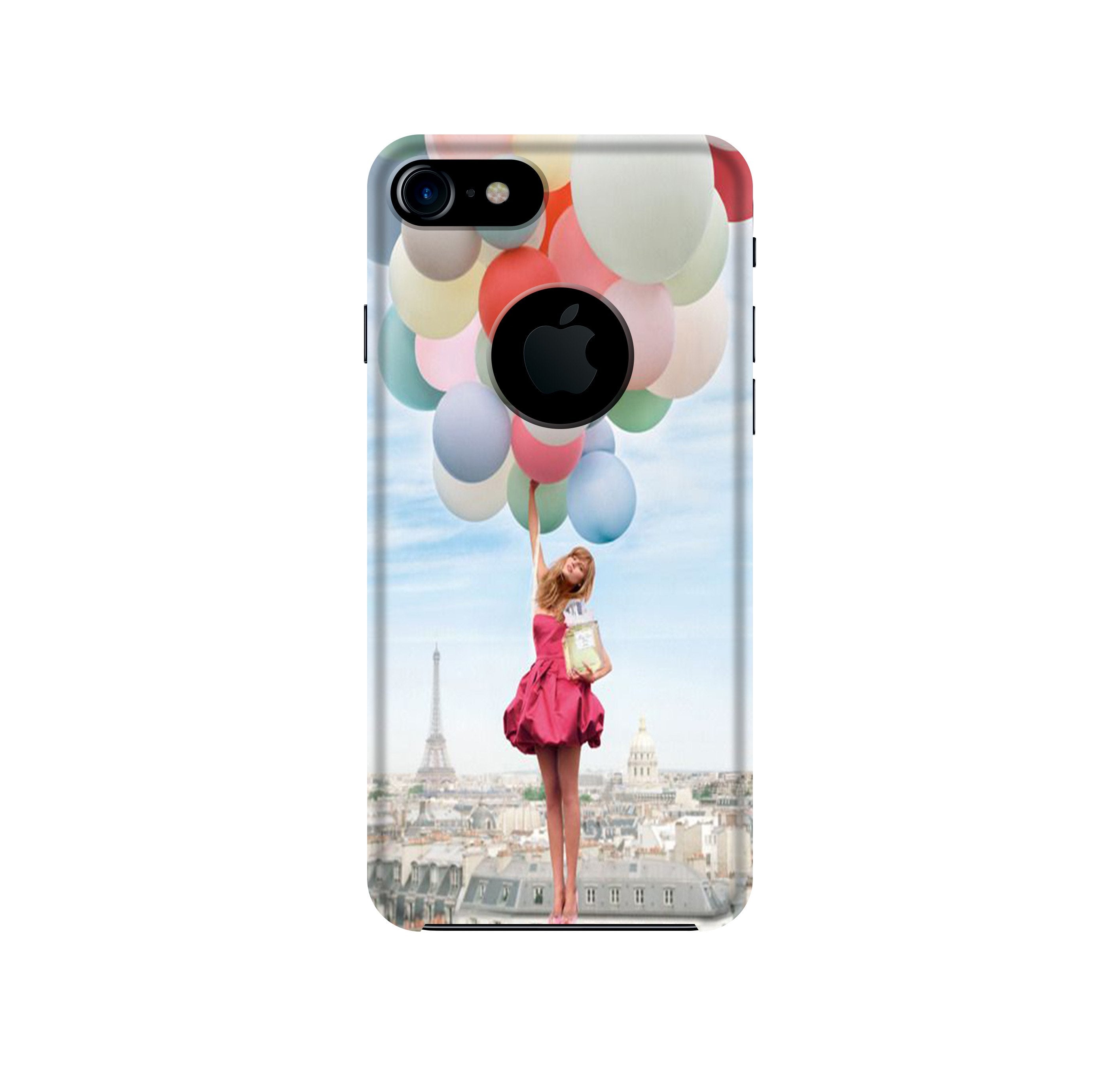 Girl with Baloon Mobile Back Case for iPhone 7 logo cut (Design - 84) Girl with Baloon Case for iPhone 7 logo cut