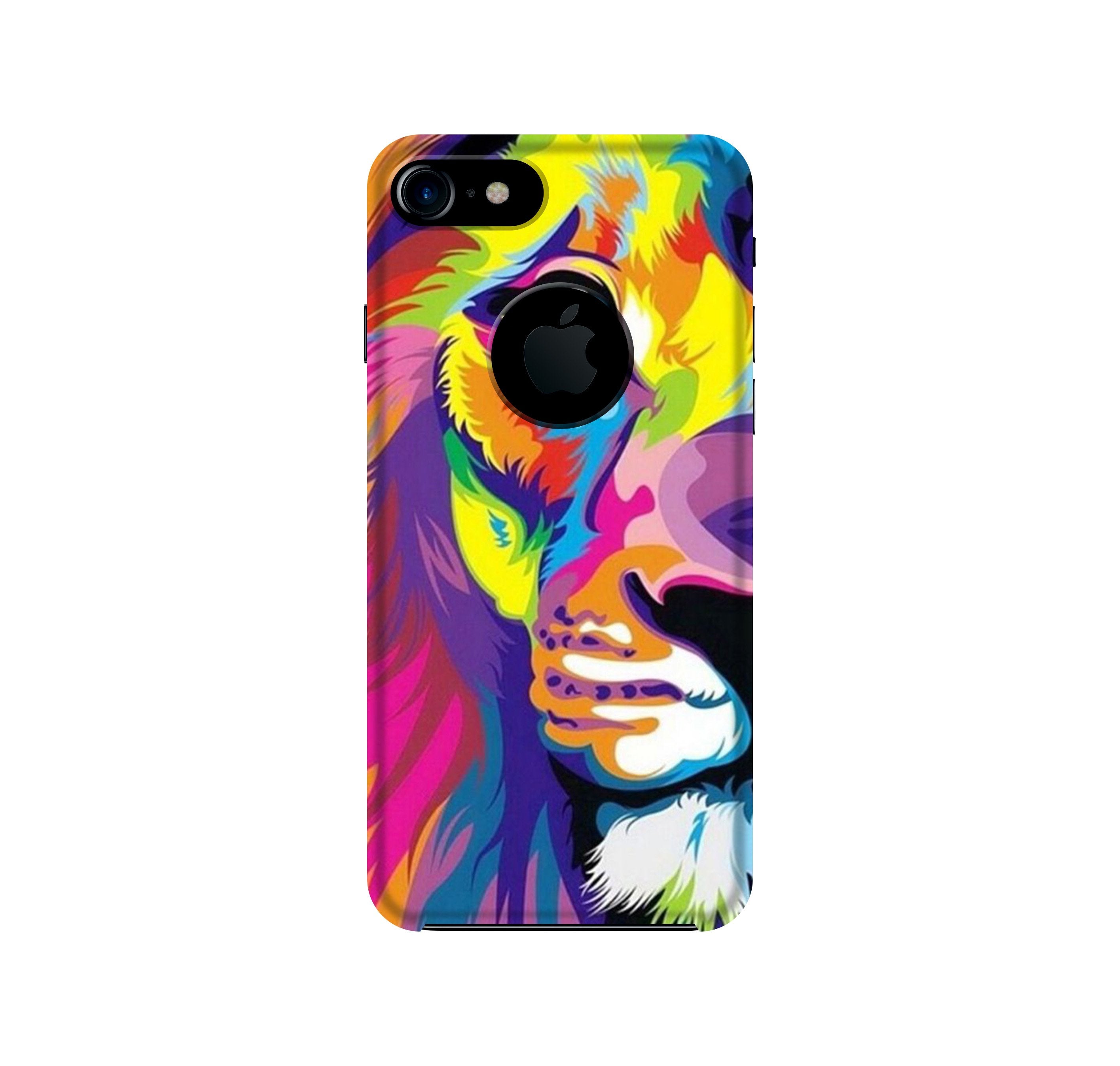 Colorful Lion Mobile Back Case for iPhone 7 logo cut (Design - 110) Colorful Lion Case for iPhone 7 logo cut (Design - 110)