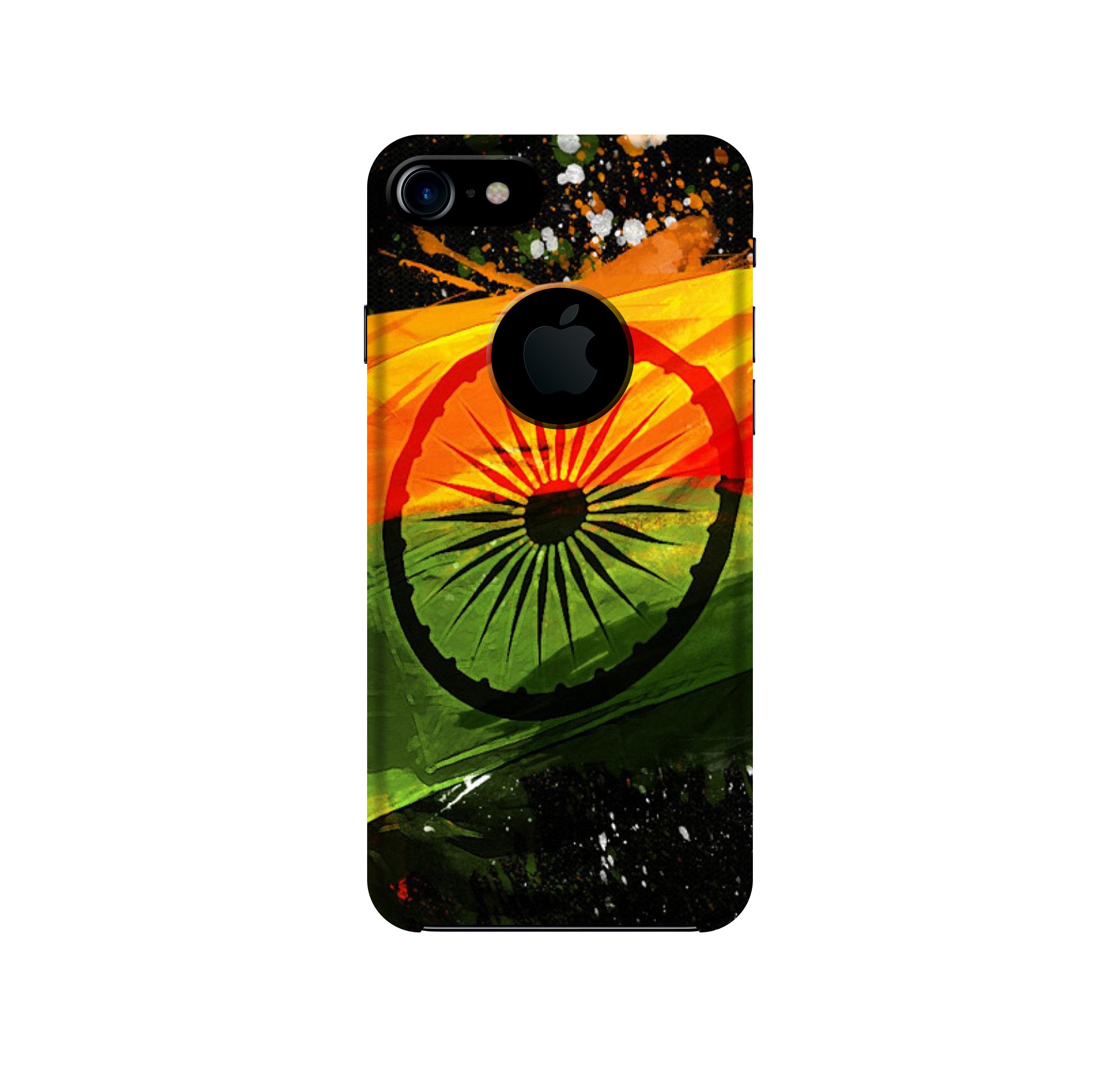 Indian Flag Mobile Back Case for iPhone 7 logo cut (Design - 137) Indian Flag Case for iPhone 7 logo cut (Design - 137)