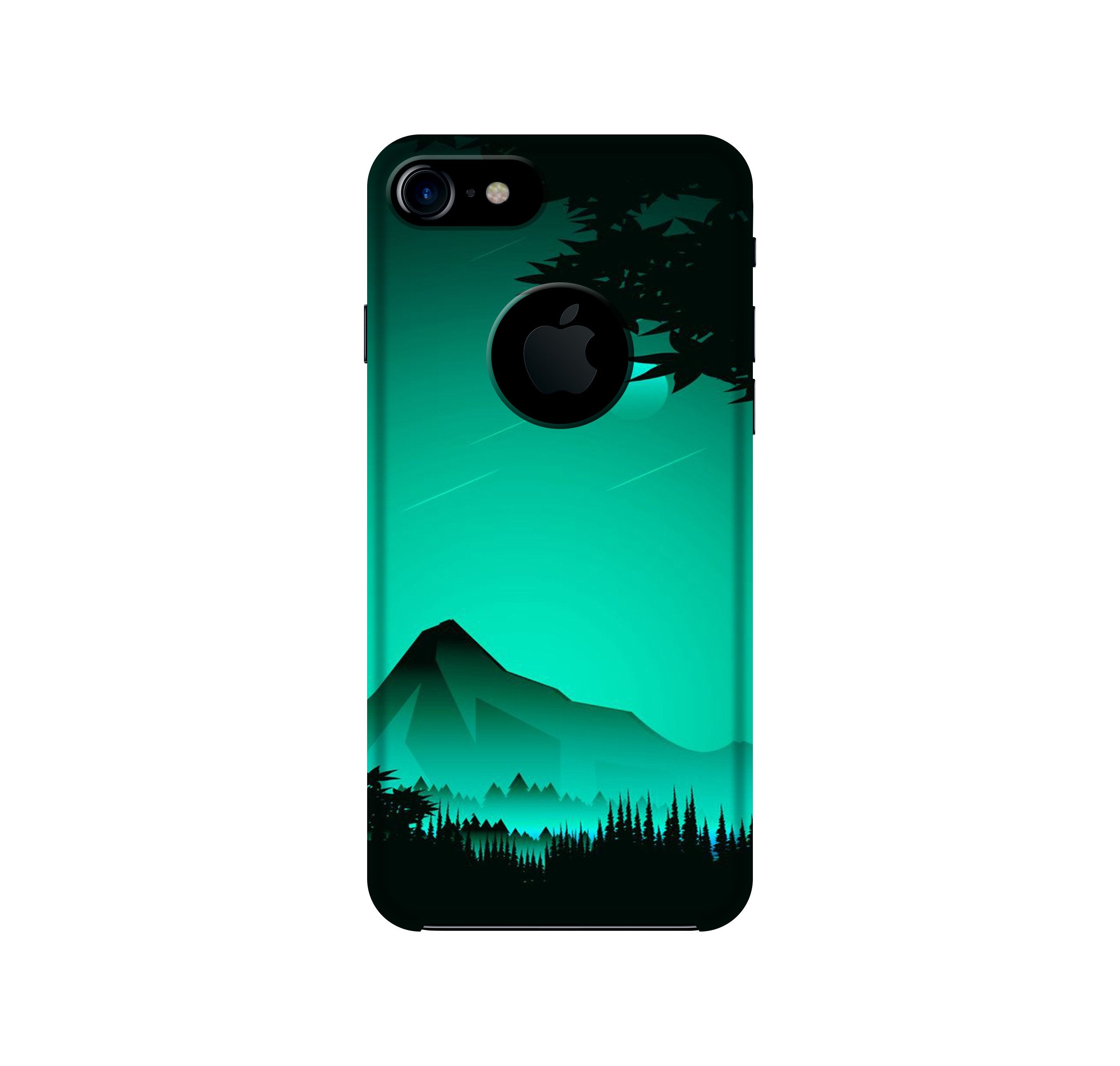 Moon Mountain Mobile Back Case for iPhone 7 logo cut (Design - 204) Moon Mountain Case for iPhone 7 logo cut (Design - 204)